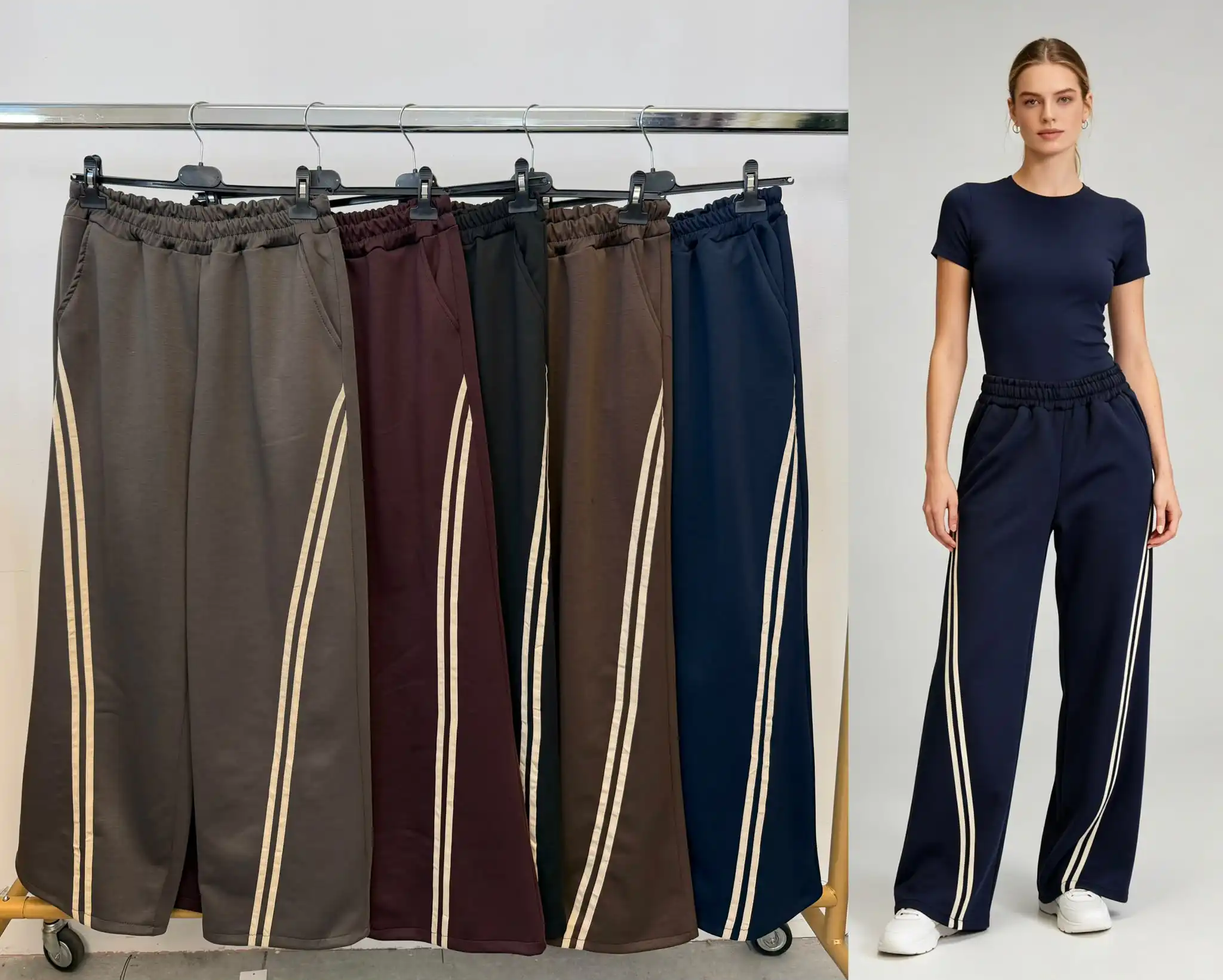 Spodnie Dresowe Luźne Wide Leg