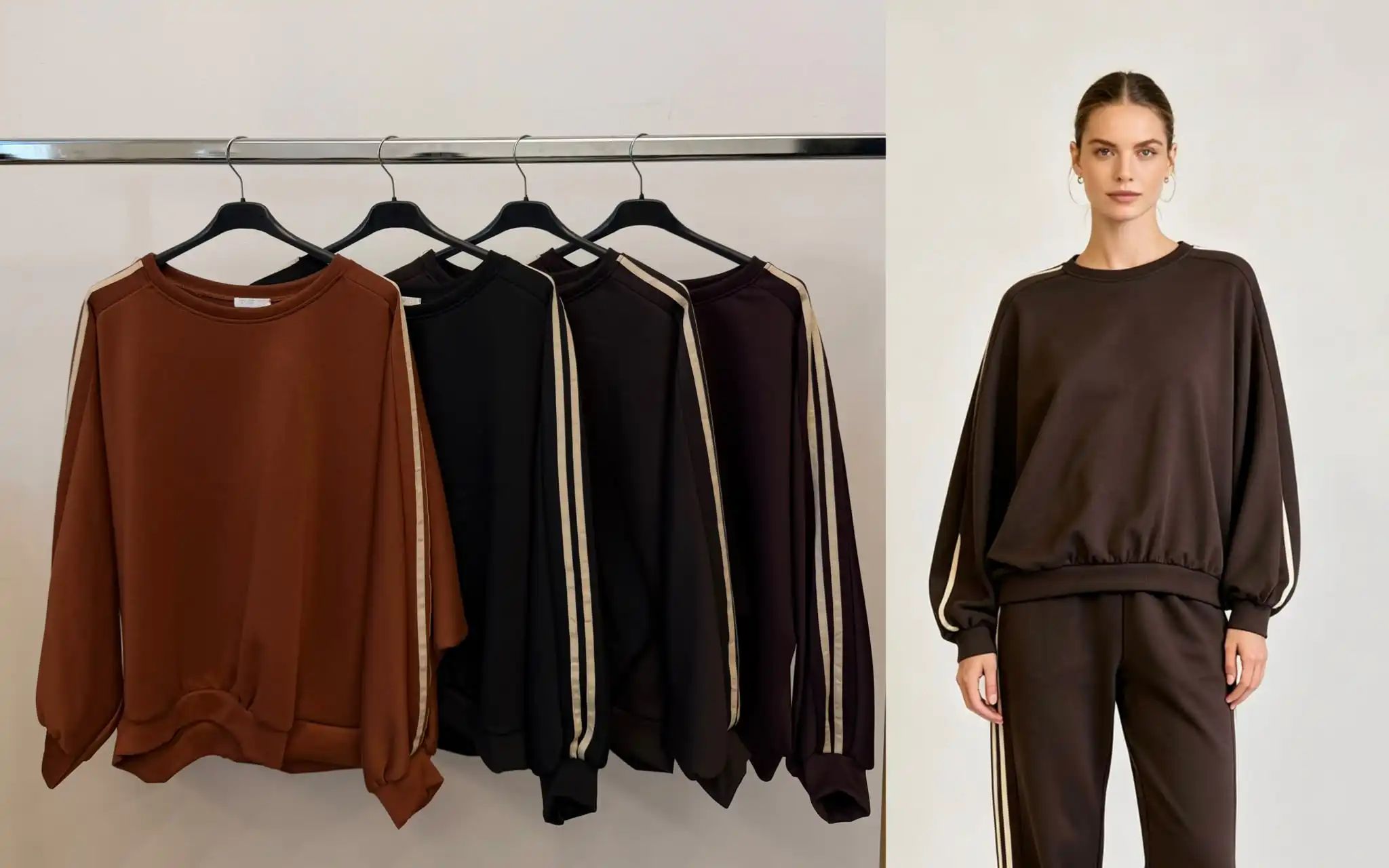 Bluza Oversize Z Lampasami