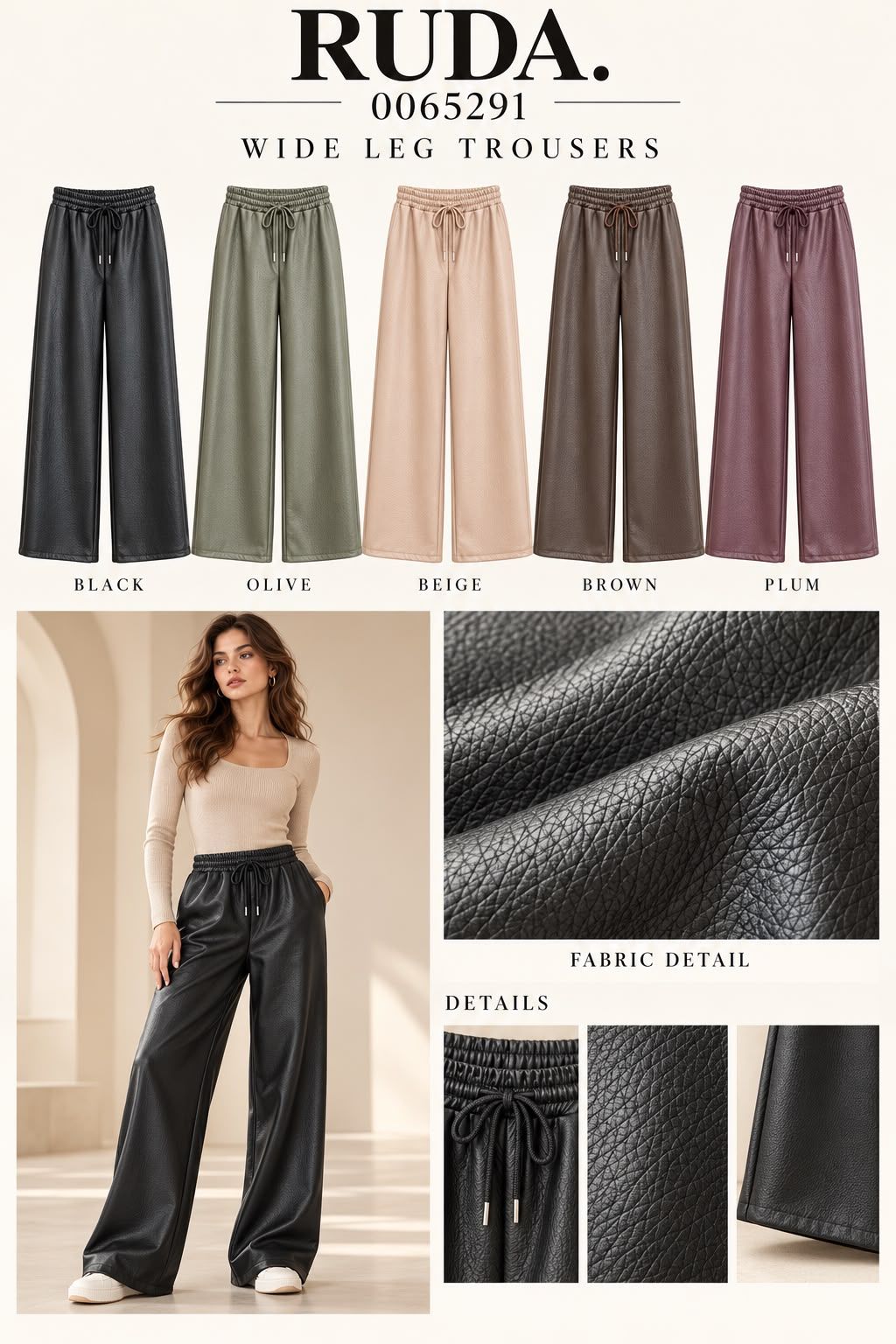 Spodnie Wide Leg Z Gumką
