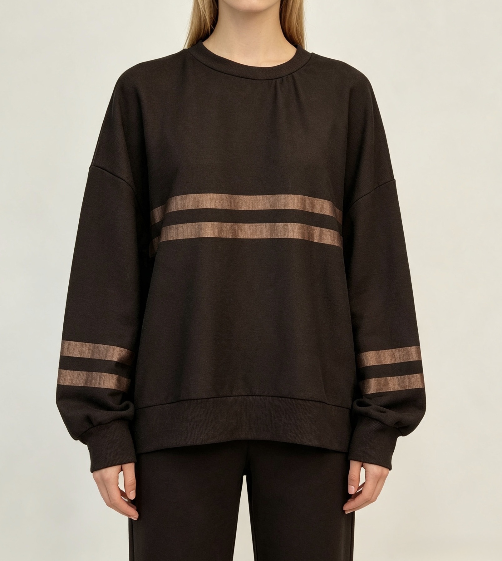Bluza Luźna Z Paskami