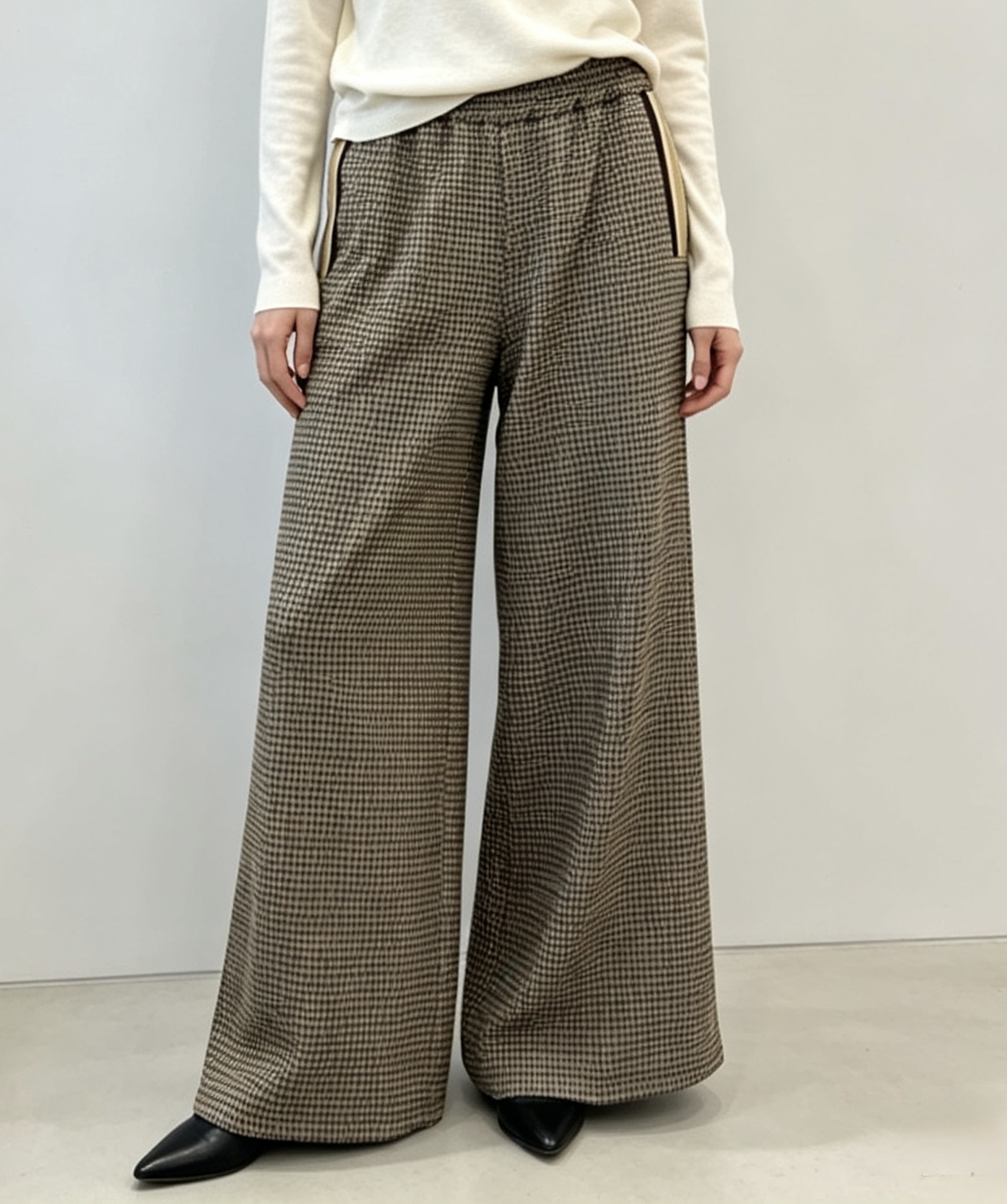 Spodnie Wide Leg Z Wysokim Stanem