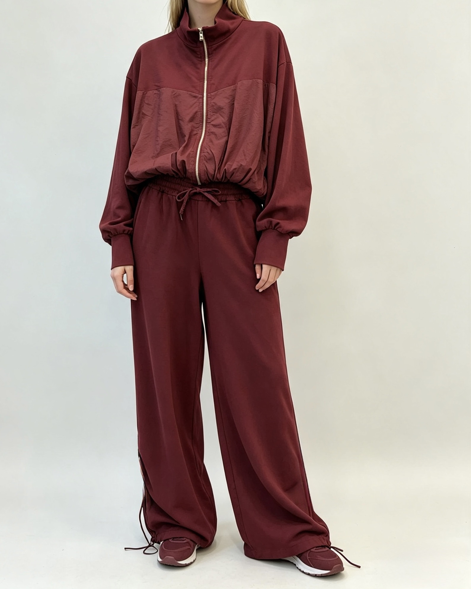 Spodnie Wide Leg z Troczkami
