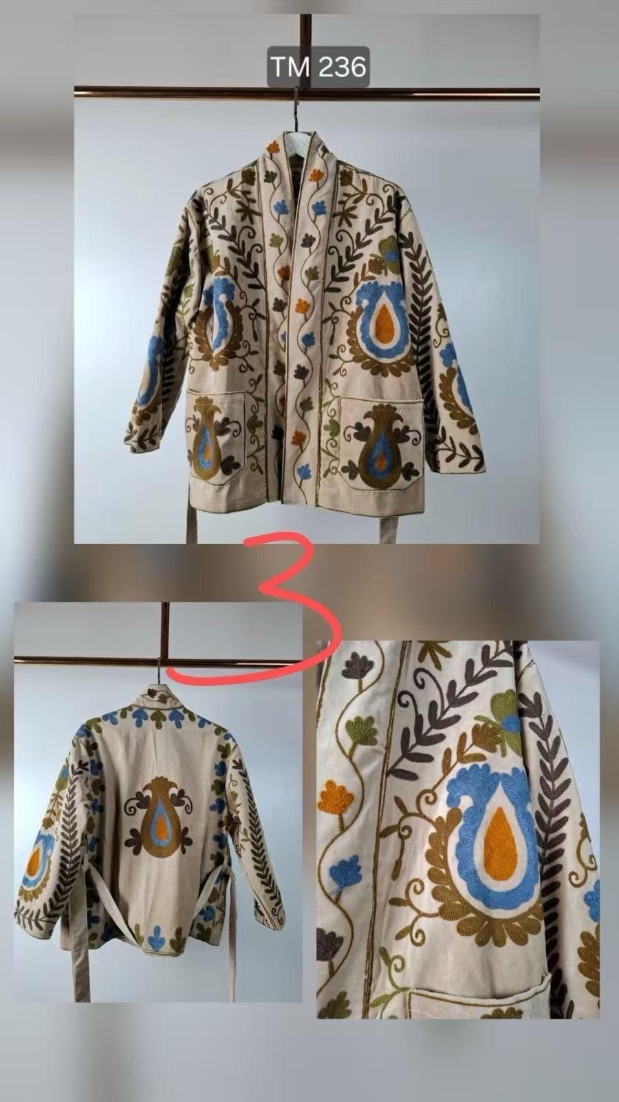Kurtka z Haftem Paisley