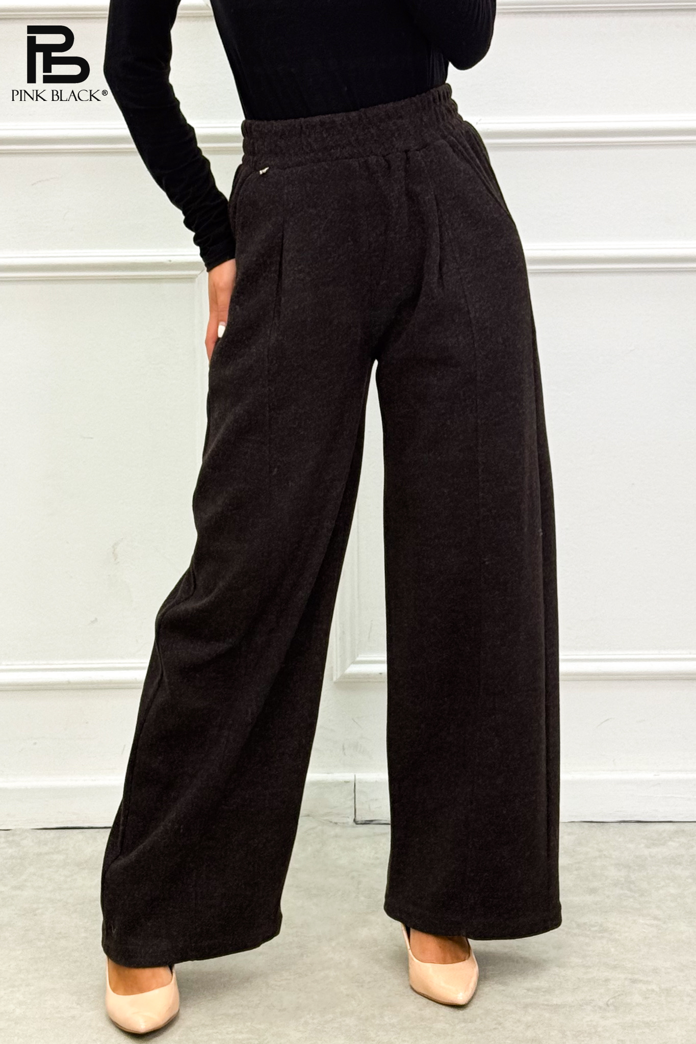 Spodnie Wide Leg z Plisami