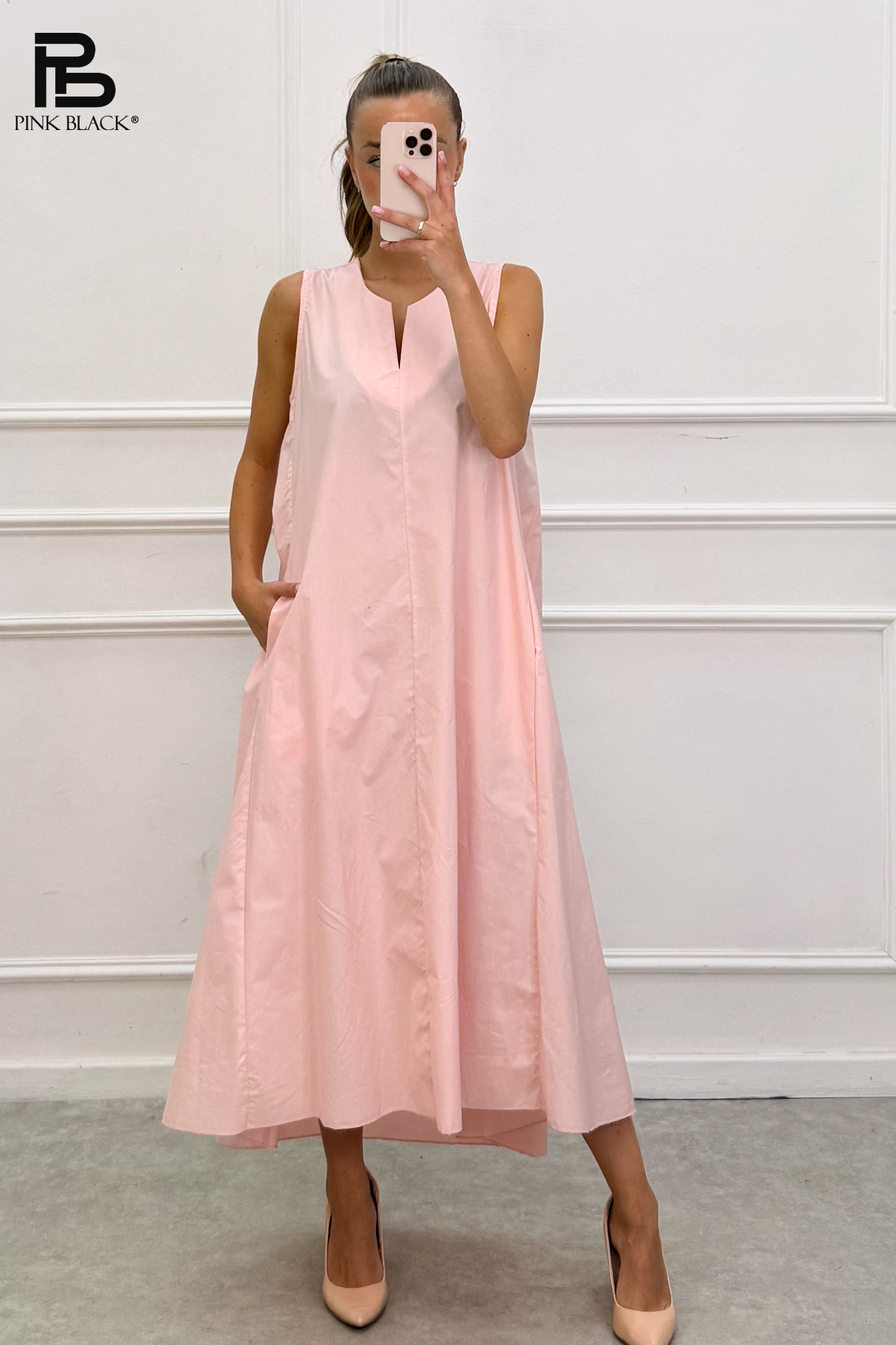 Sukienka A-line Midi V-neck