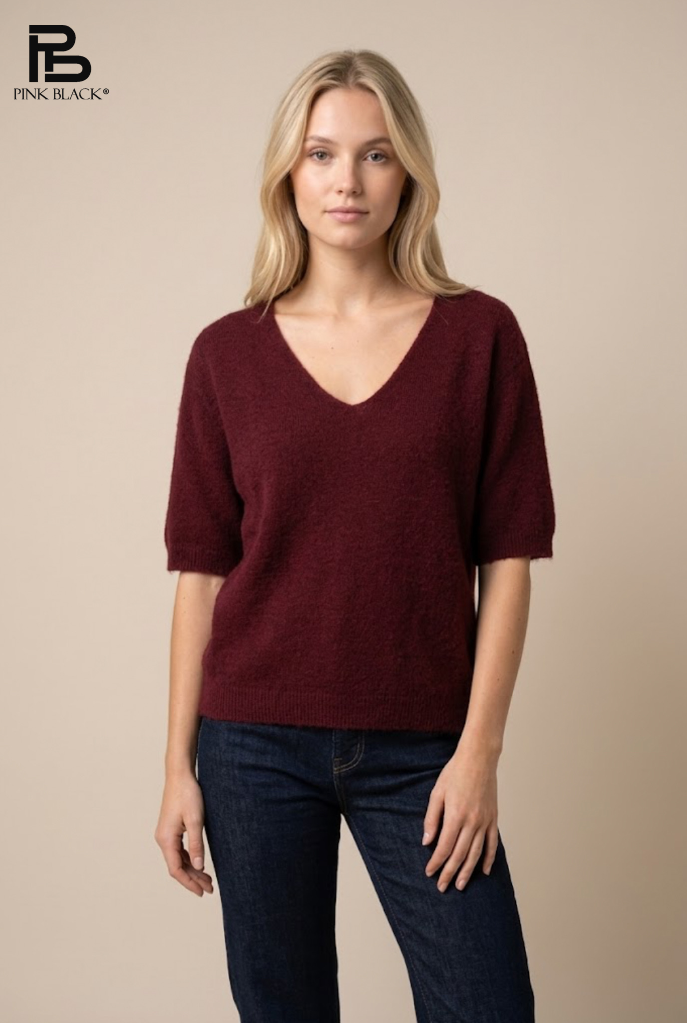 Sweter V 3/4 Puszysty