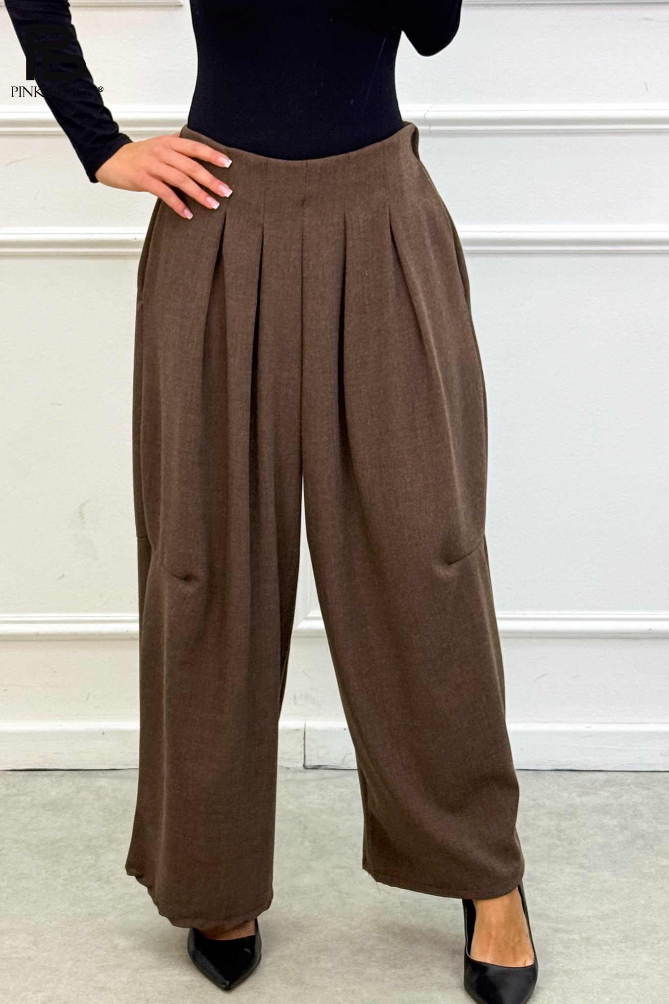 Spodnie Wide Leg z Plisami