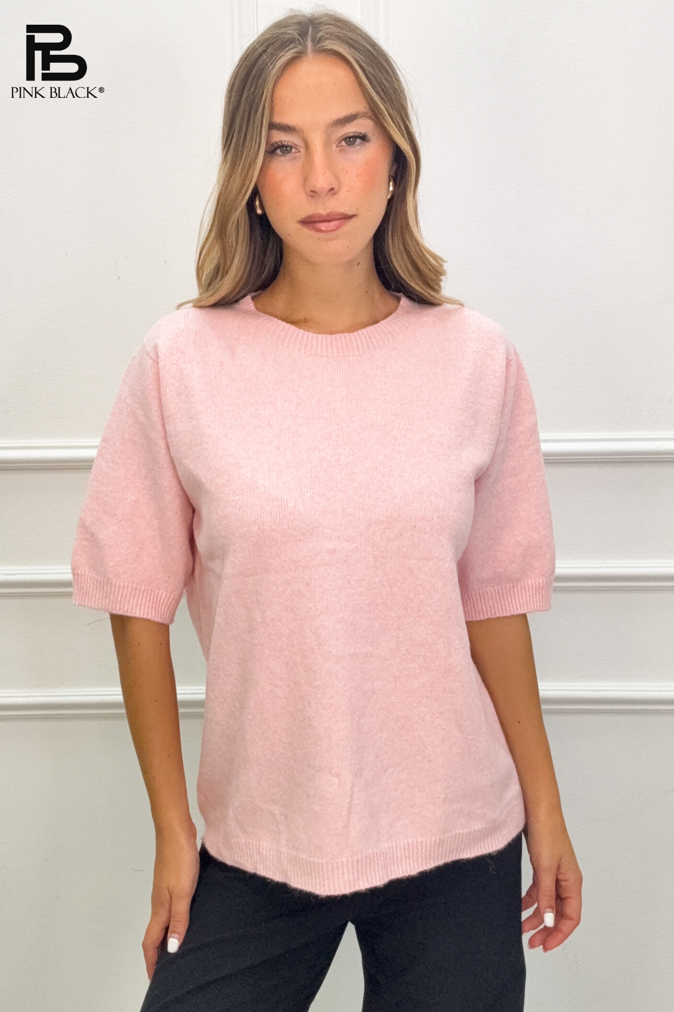 Sweter Okrągły Krótki Rękaw
