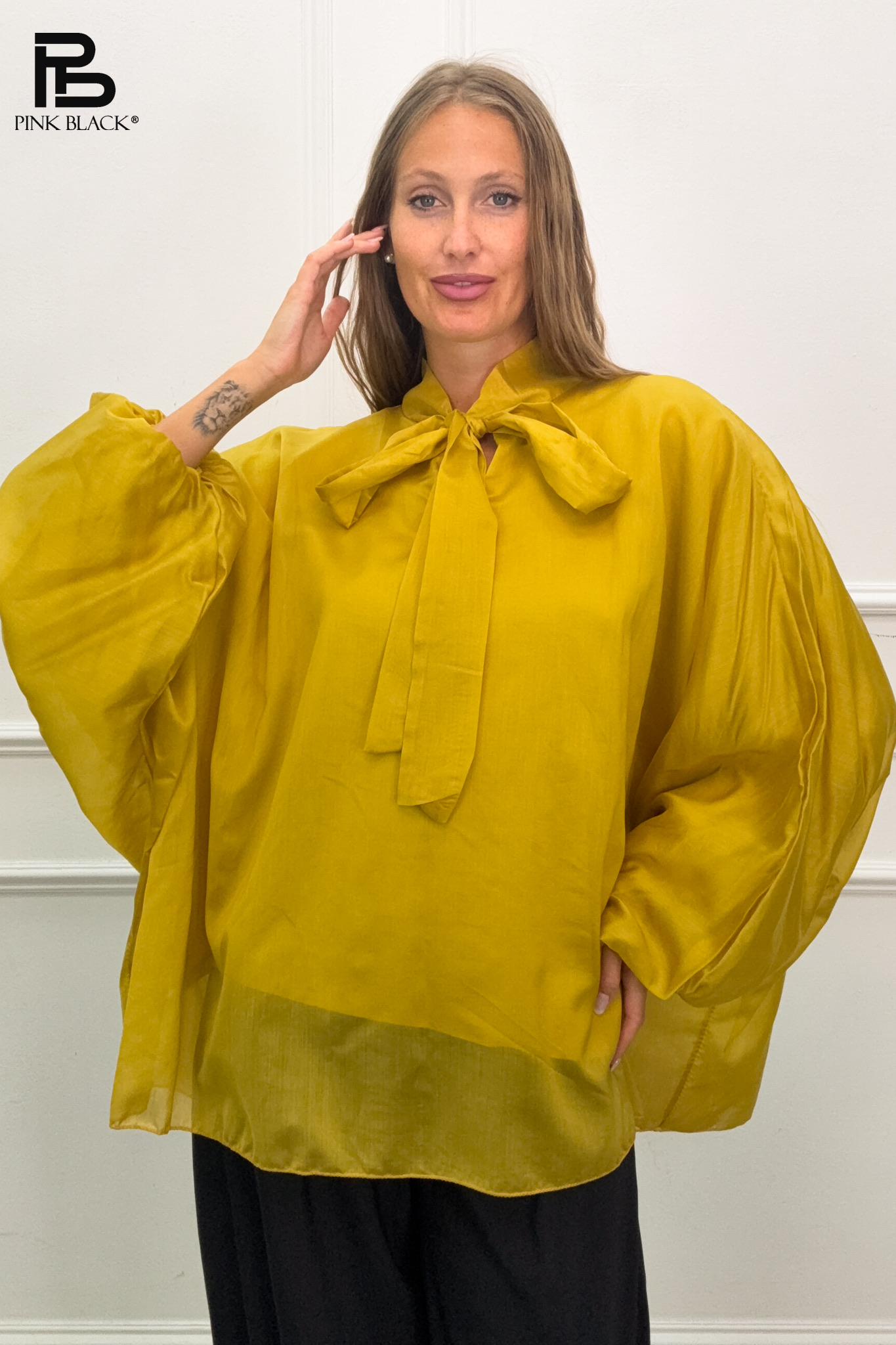 Bluzka Oversize z Kołnierzykiem