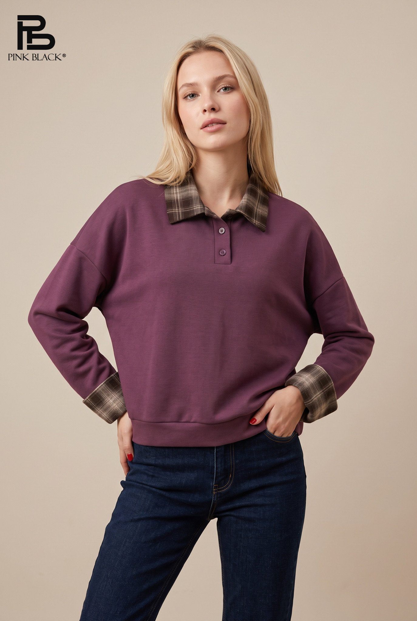 Bluza Polo Luźna Krótka