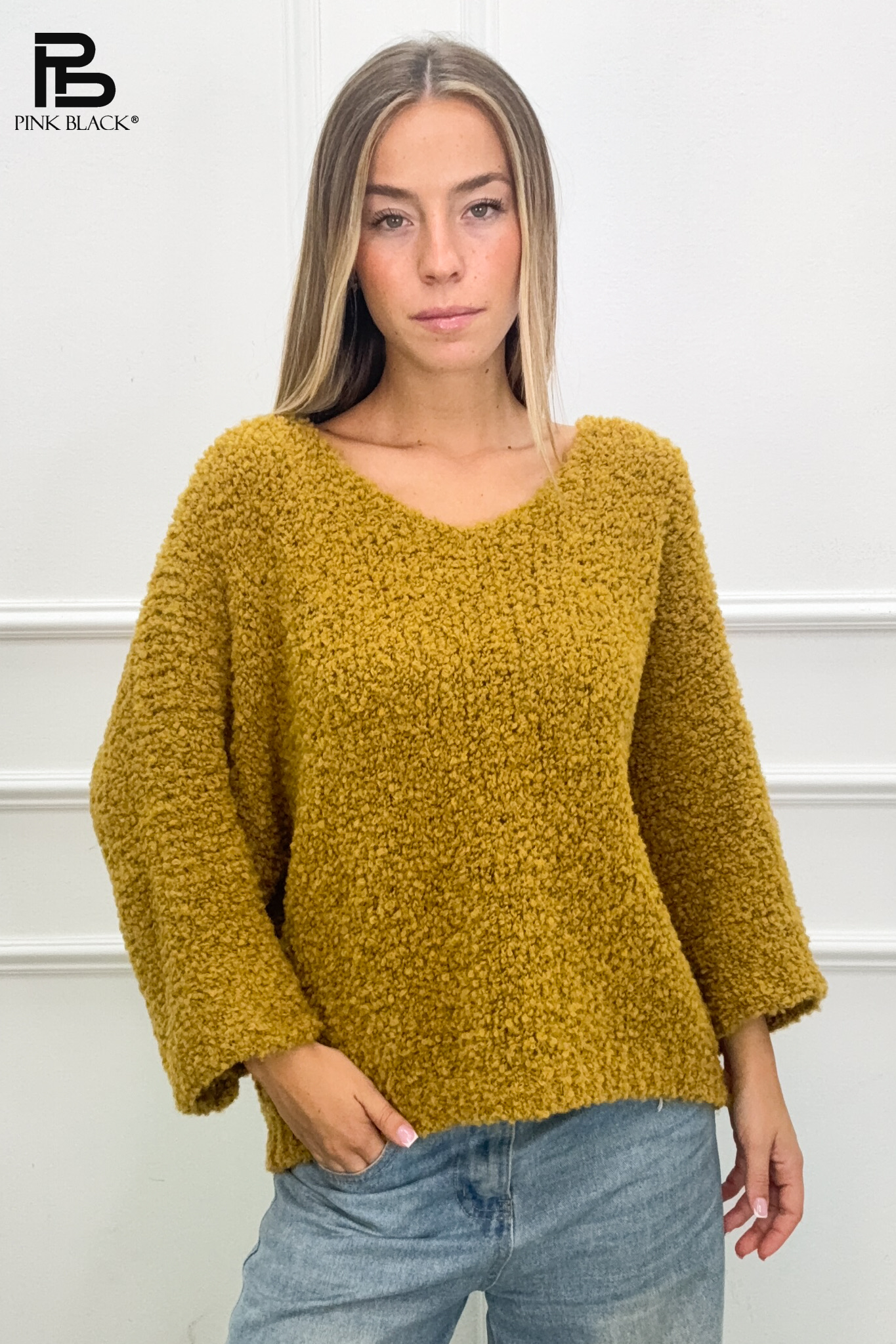 Sweter luźny z dekoltem V