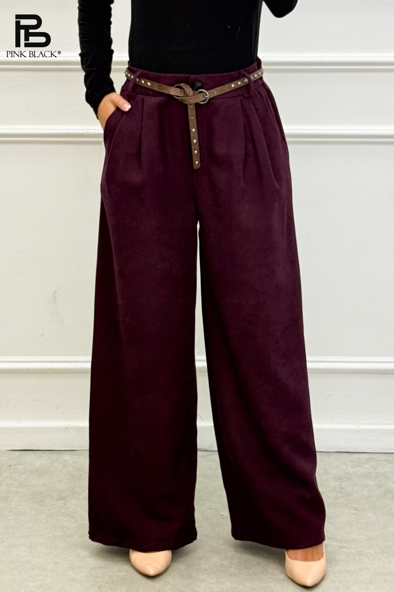 Spodnie Wide Leg z Plisami
