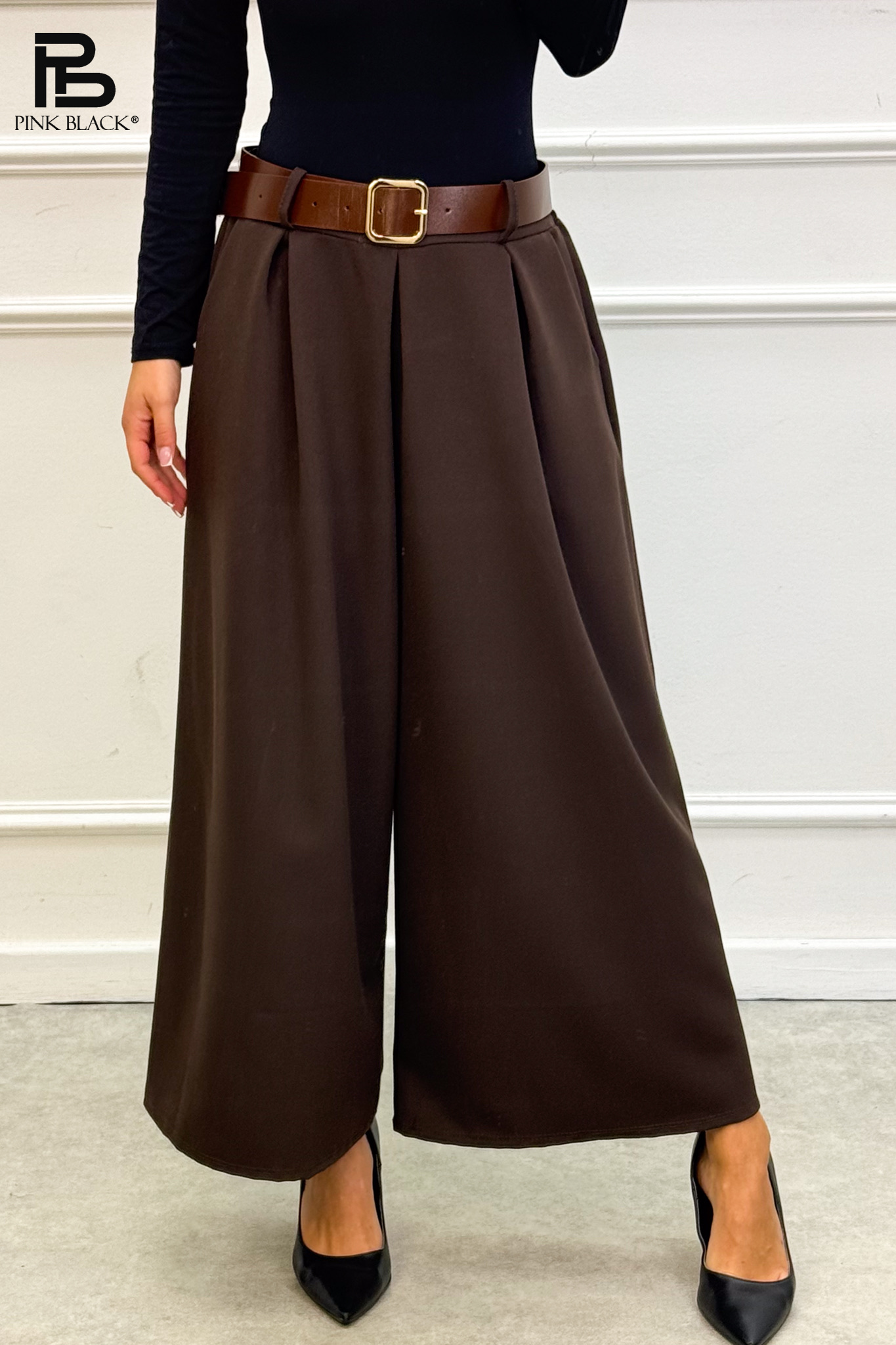 Spodnie Wide Leg z Plisami