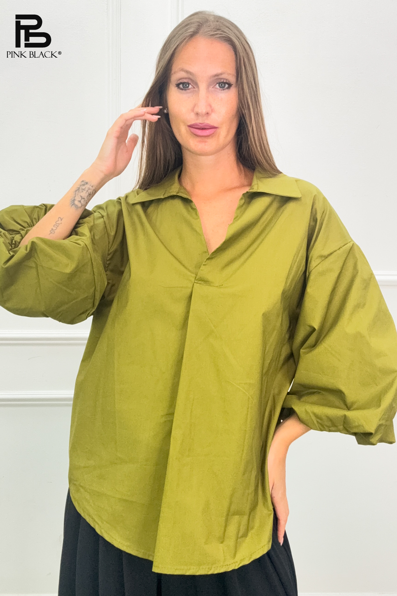 Koszula Oversize Z Kołnierzykiem