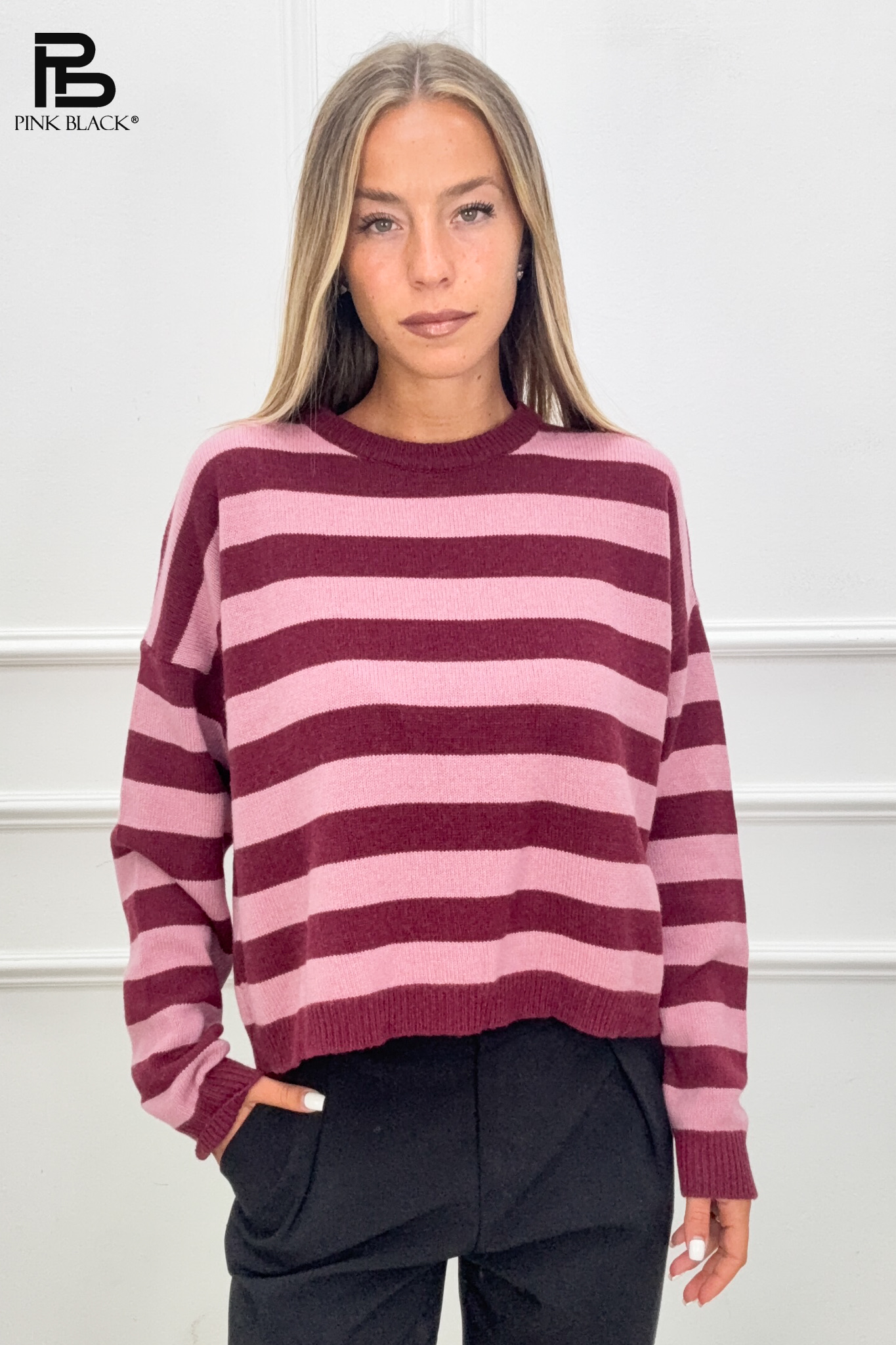 Sweter Luźny w Paski