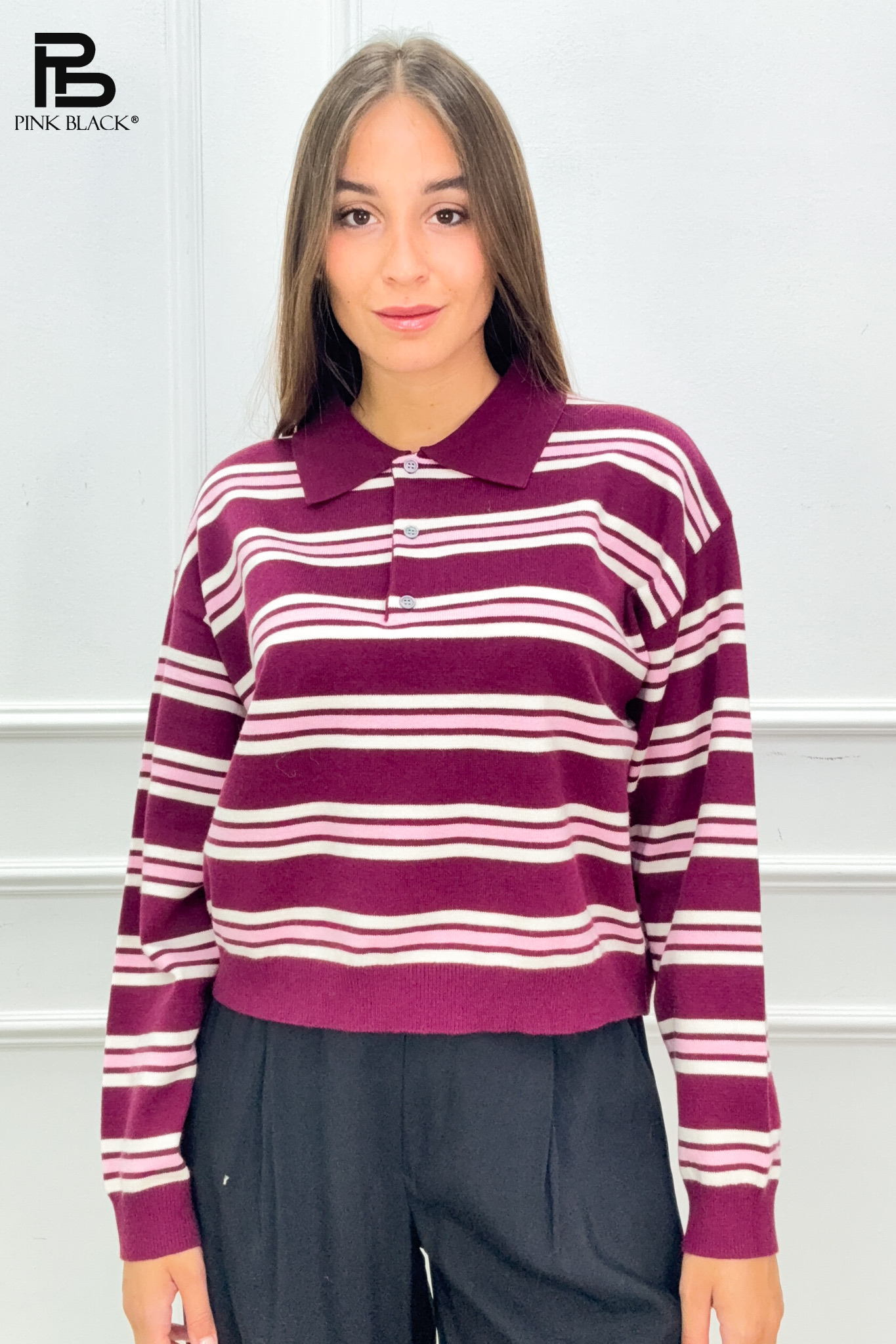 Sweter Polo Luźny