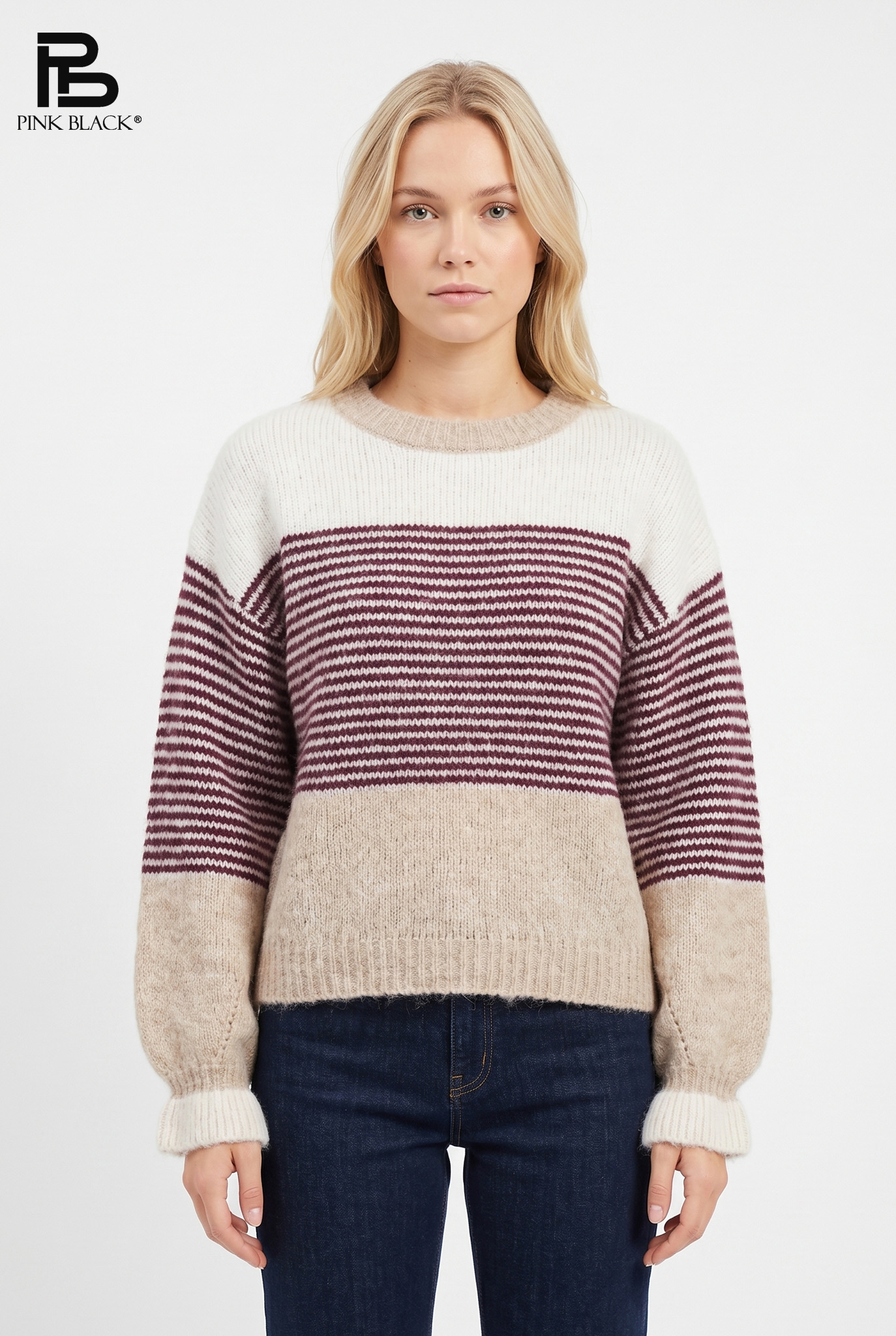 Sweter Luźny W Paski