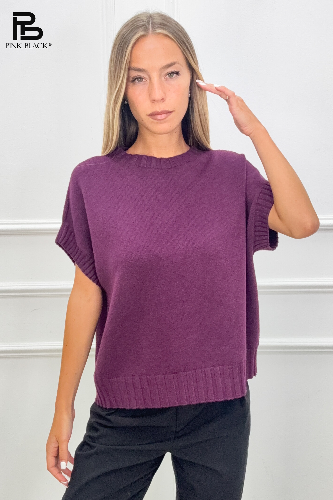 Sweter Oversize Krótki Rękaw