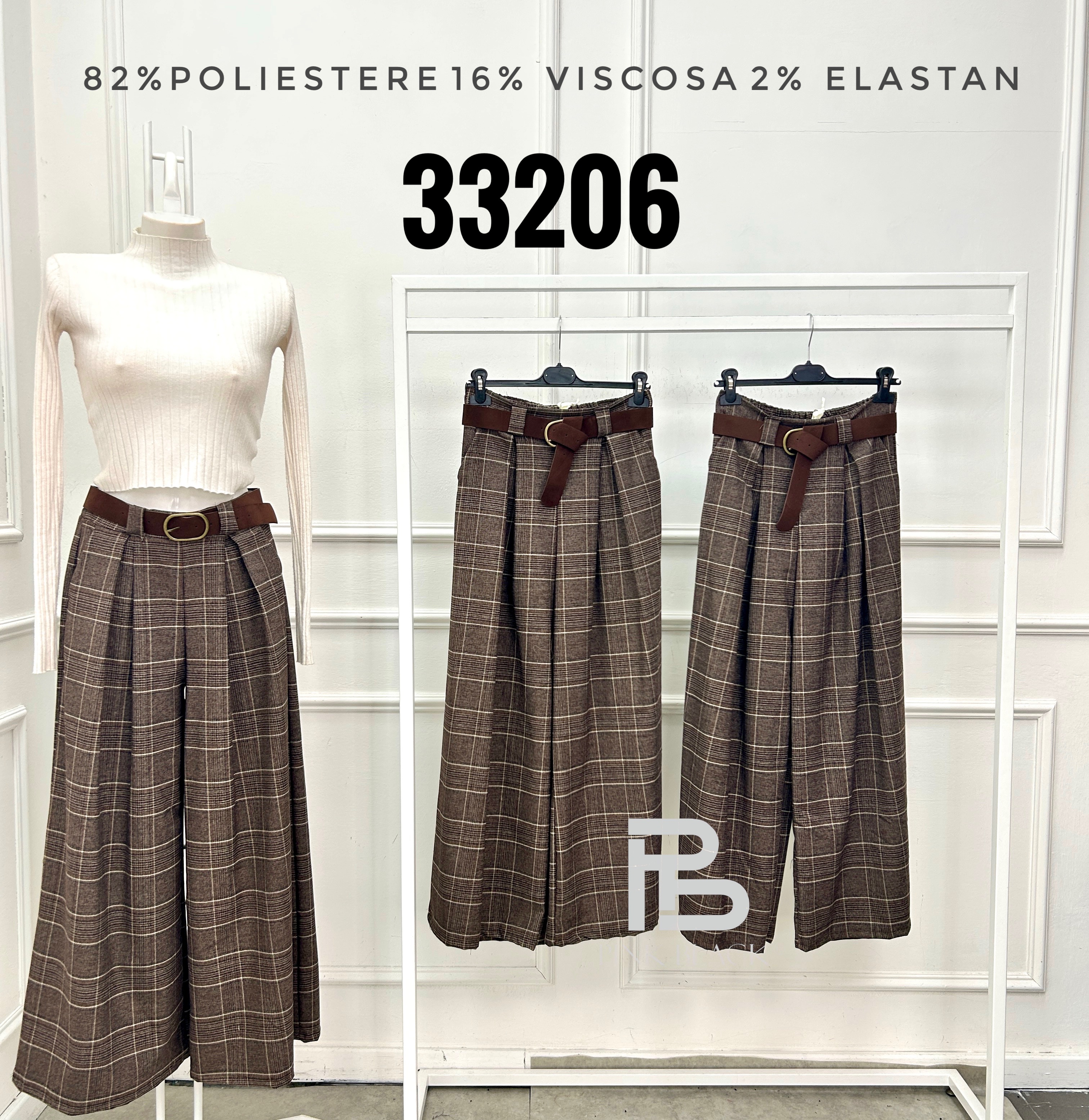 Spodnie Wide Leg W Kratę