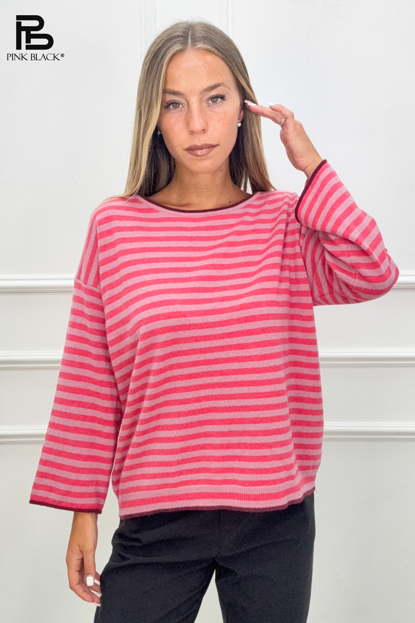 Sweter Luźny W Paski