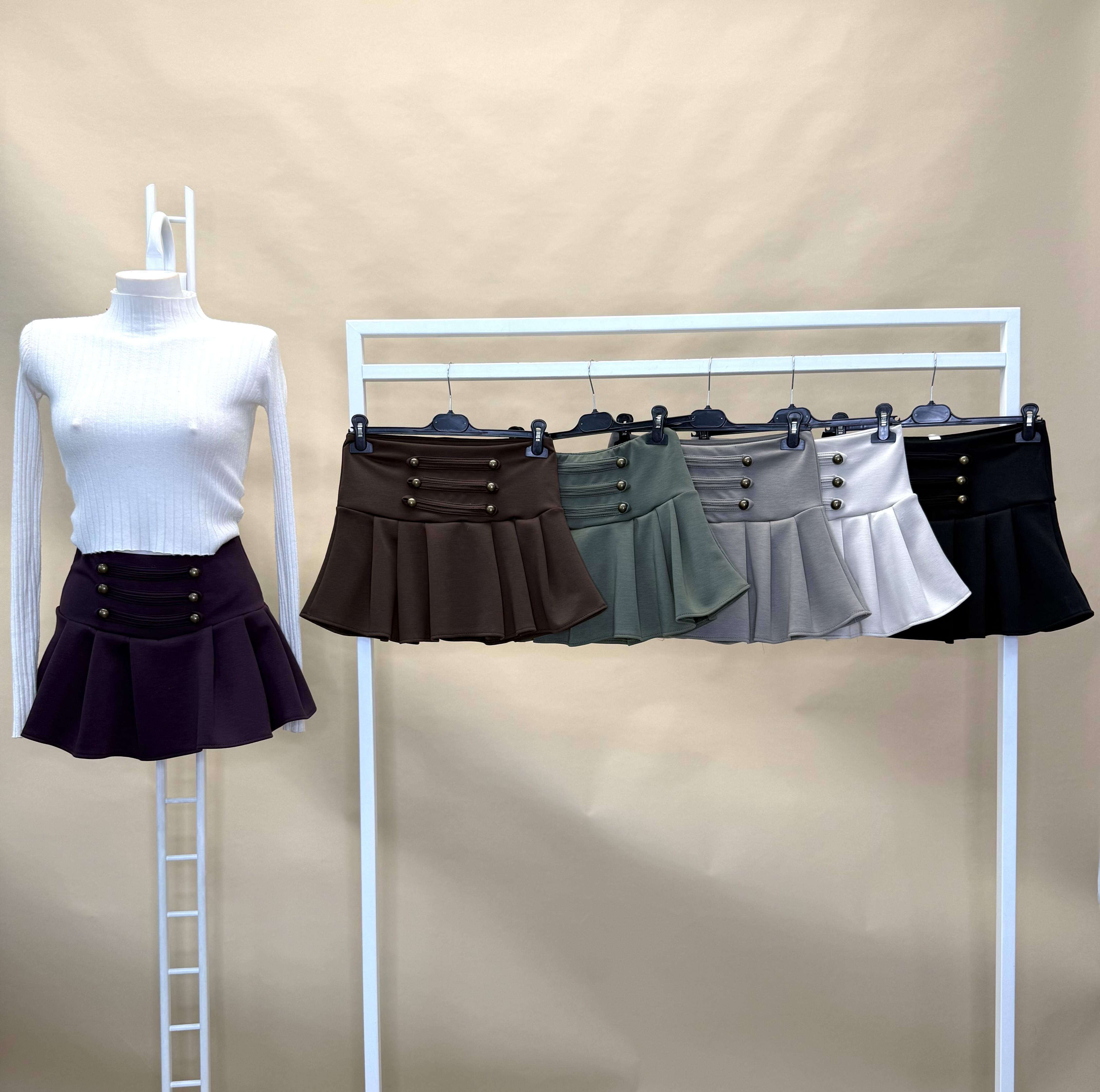 Spódnica Mini Rozkloszowana Plisowana