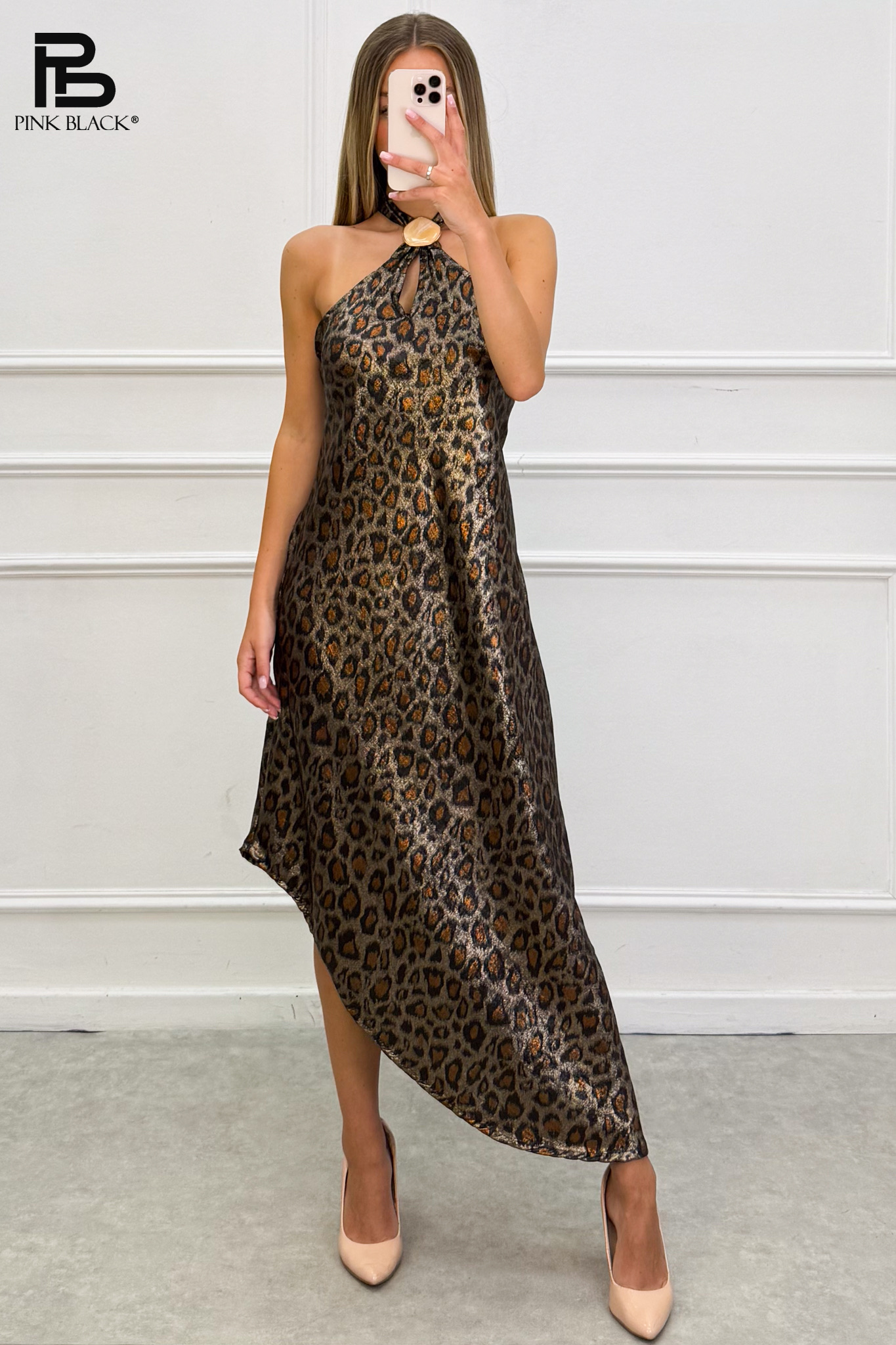 Sukienka A-line Midi Halter