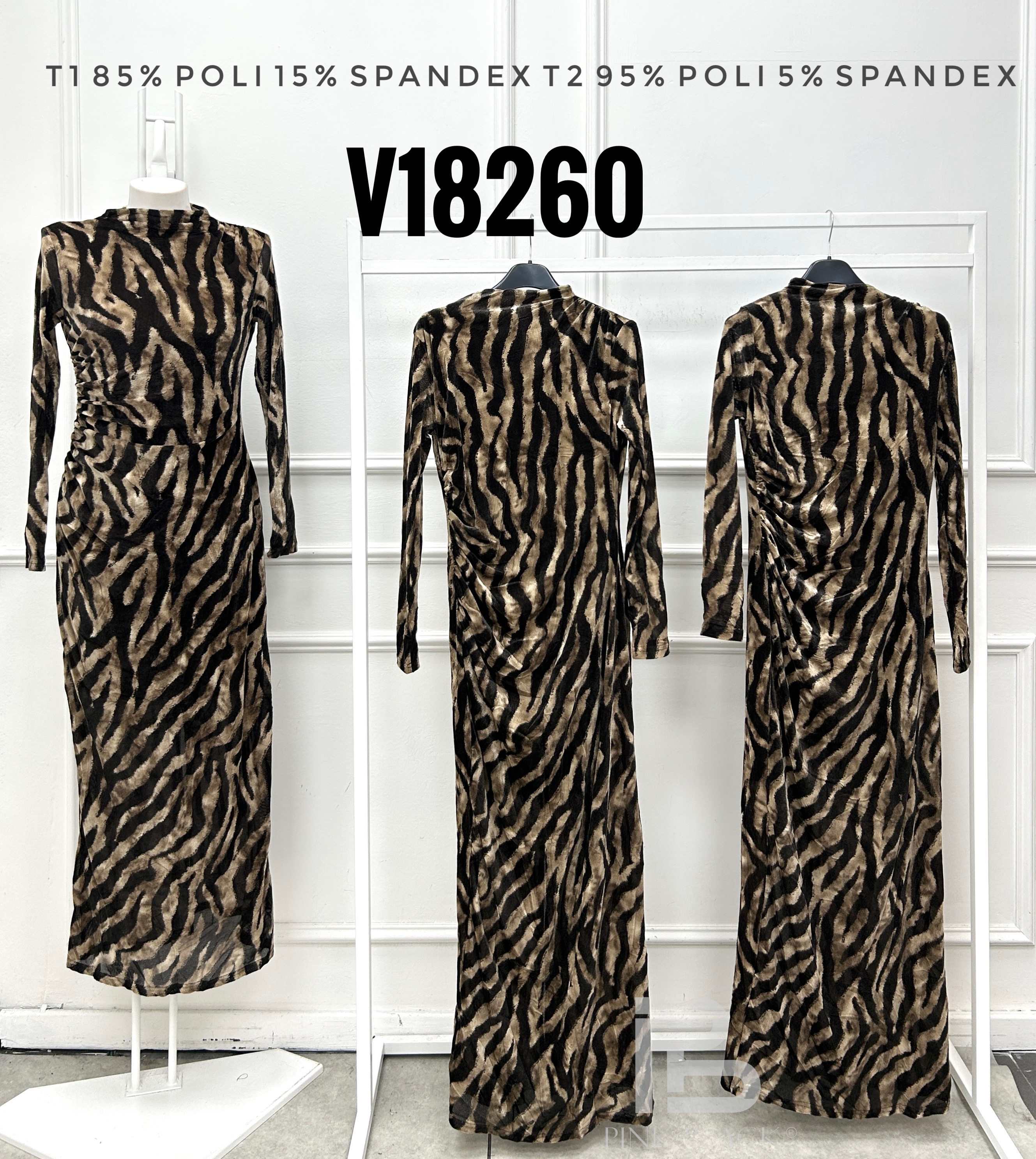 Sukienka Dopasowana Midi Zebra
