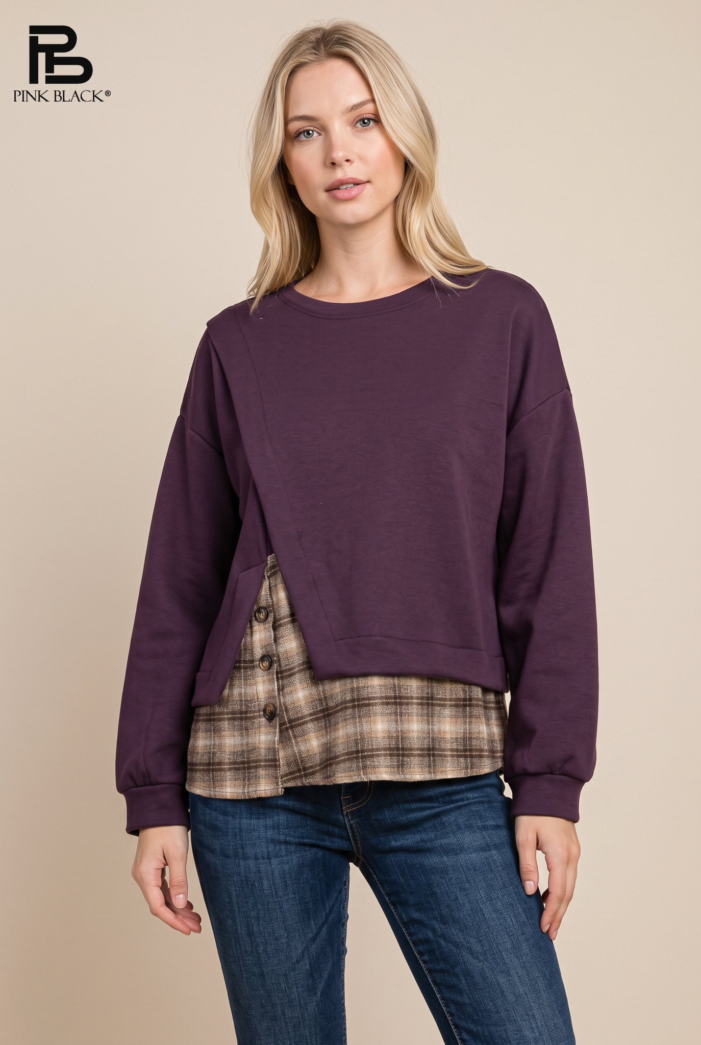 Bluza Luźna Z Rozcięciem