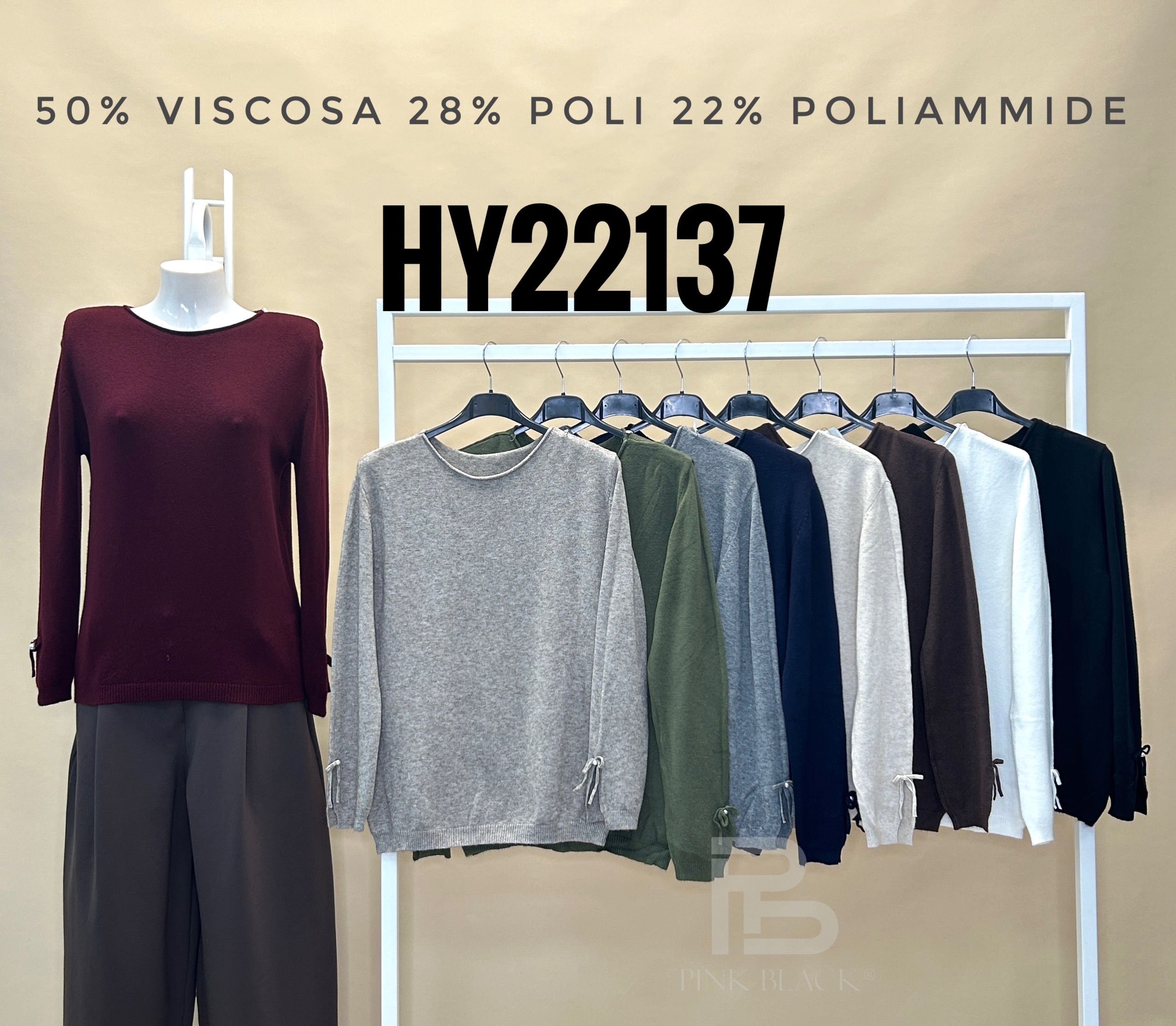 Sweter Okrągły Dekolt Troczki