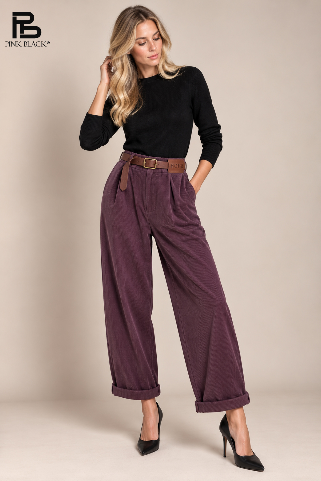 Spodnie Wide Leg z Plisami
