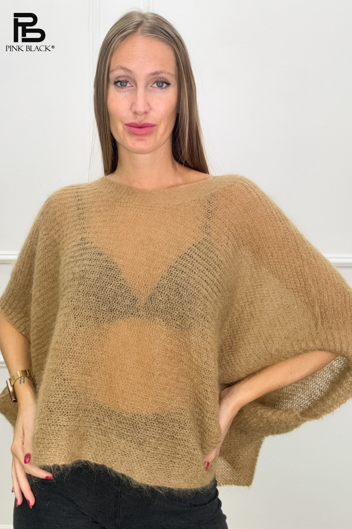 Sweter Oversize z Dekoltem V