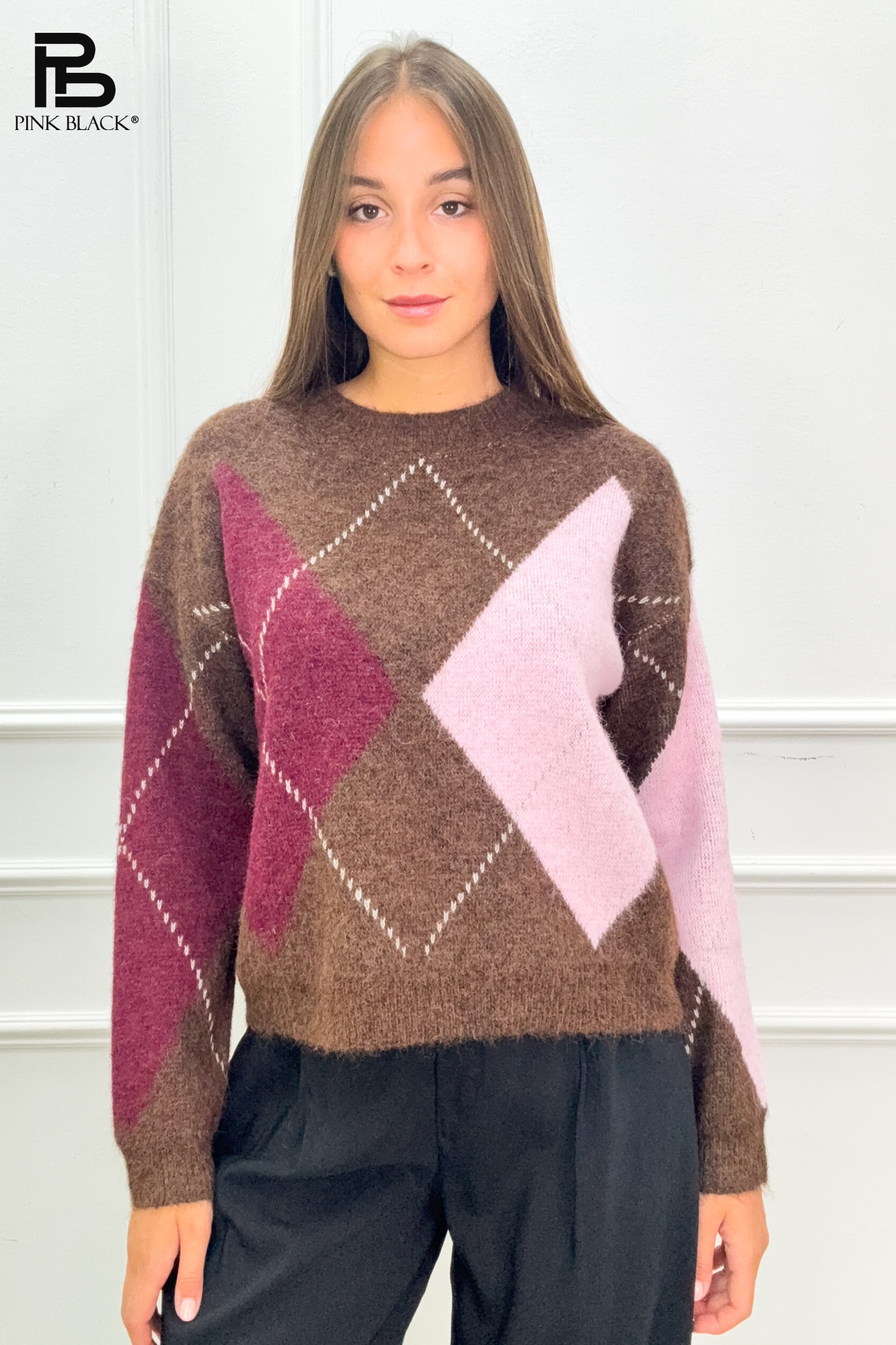 Sweter z dużą kratą