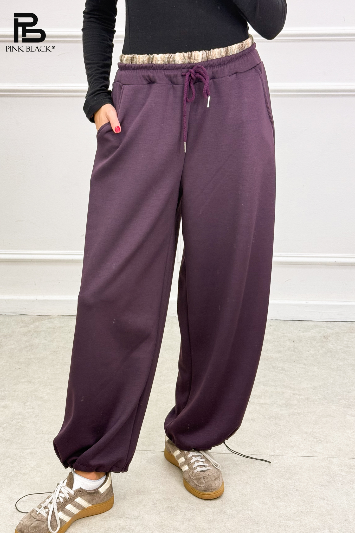 Spodnie Wide Leg z Trokiem