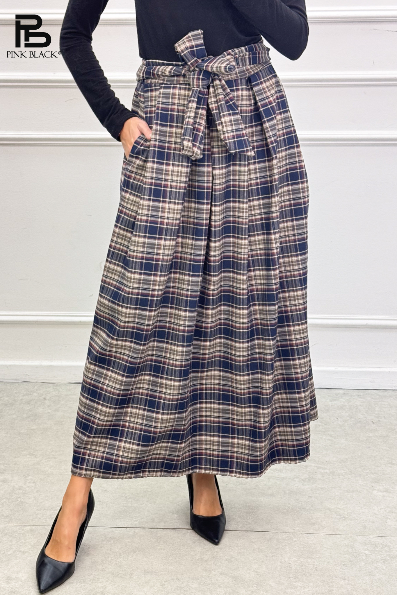 Spódnica Maxi A-line z Paperbag