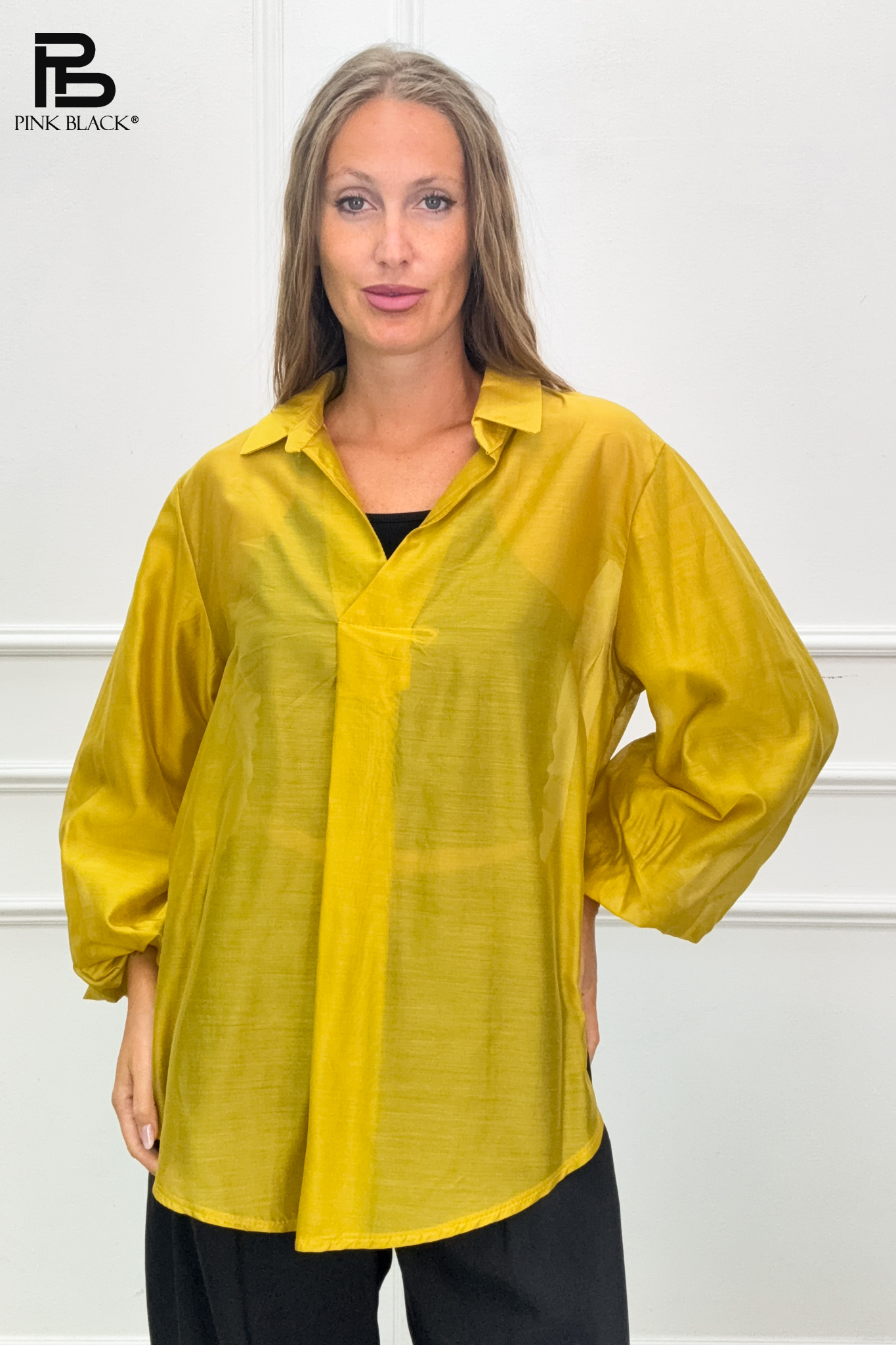 Bluzka Oversize z Kołnierzykiem