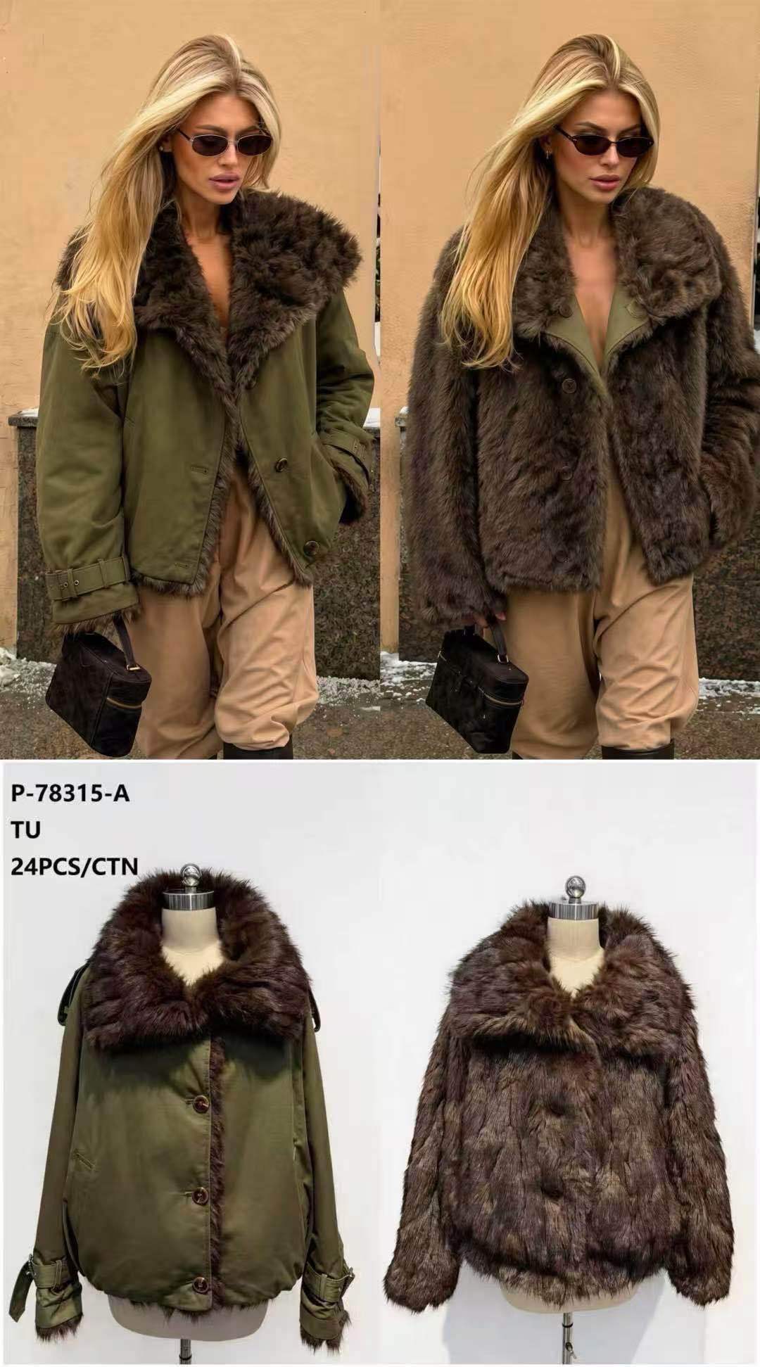 Kurtka Z Puszystym Kołnierzem