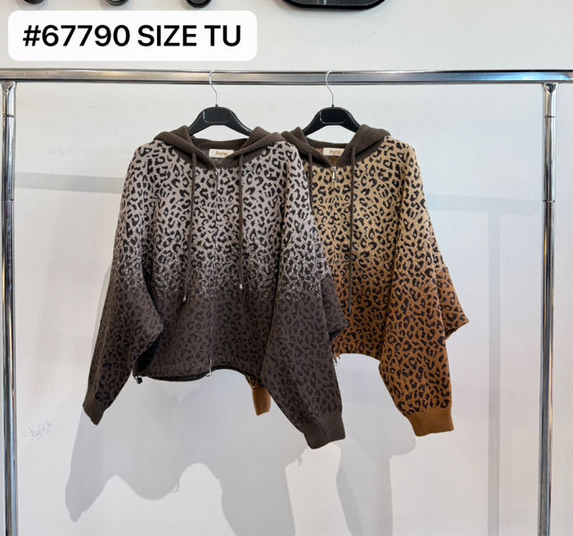 Bluza z Kapturem Luźna Panterka