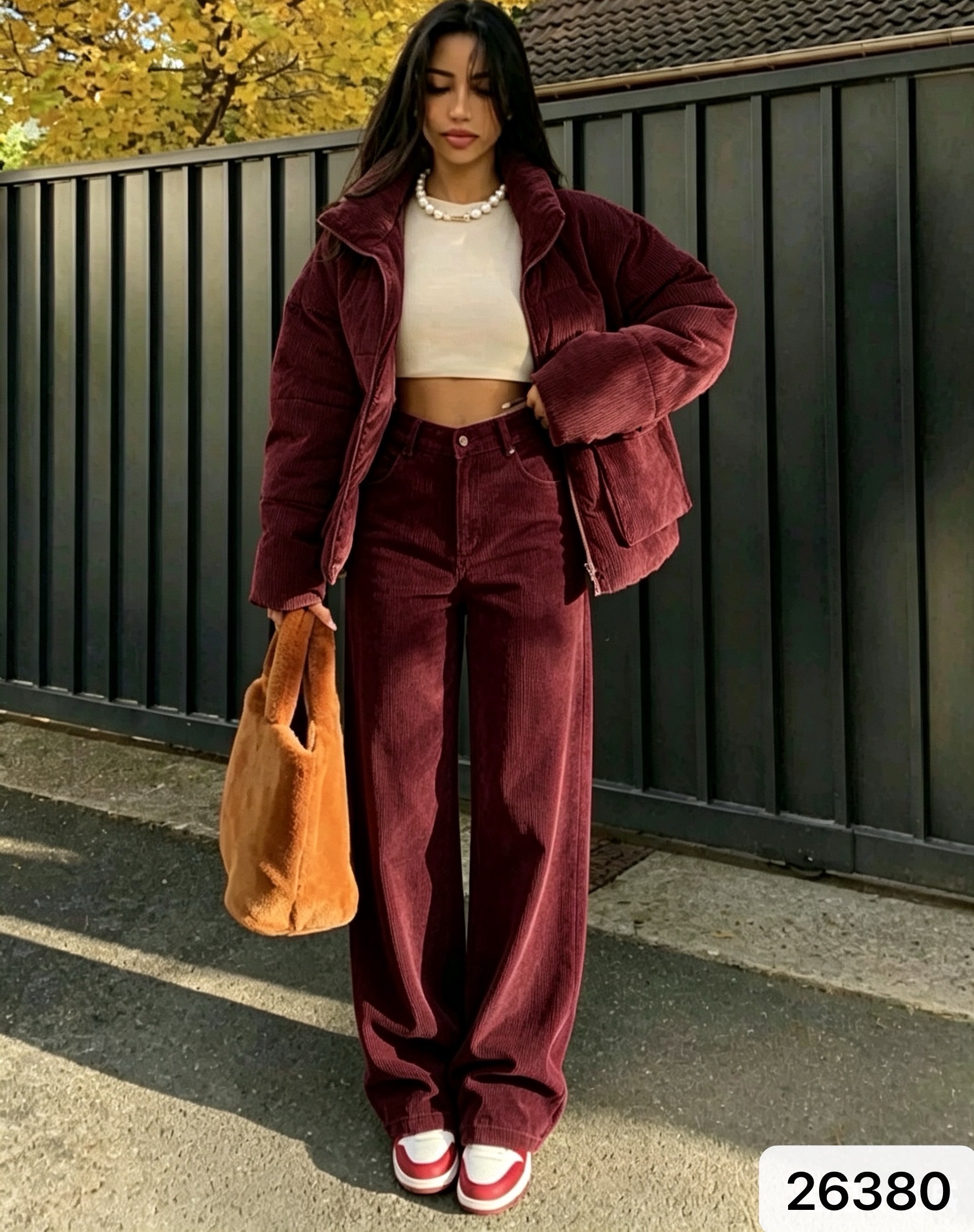 Spodnie Wide Leg z Wysokim Stanem