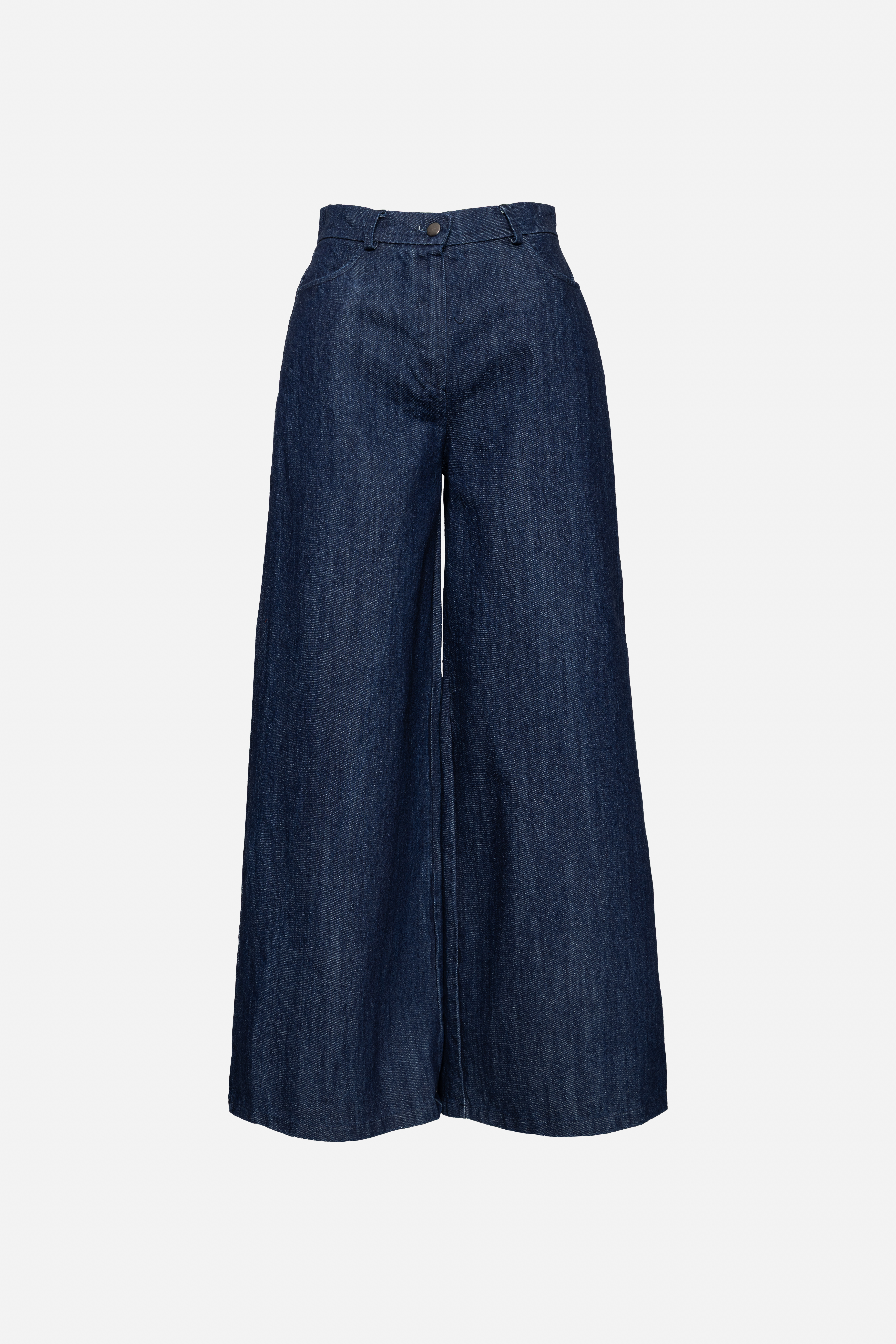 Spodnie Wide Leg z Wysokim Stanem