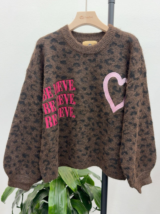 Sweter Oversize z Haftem