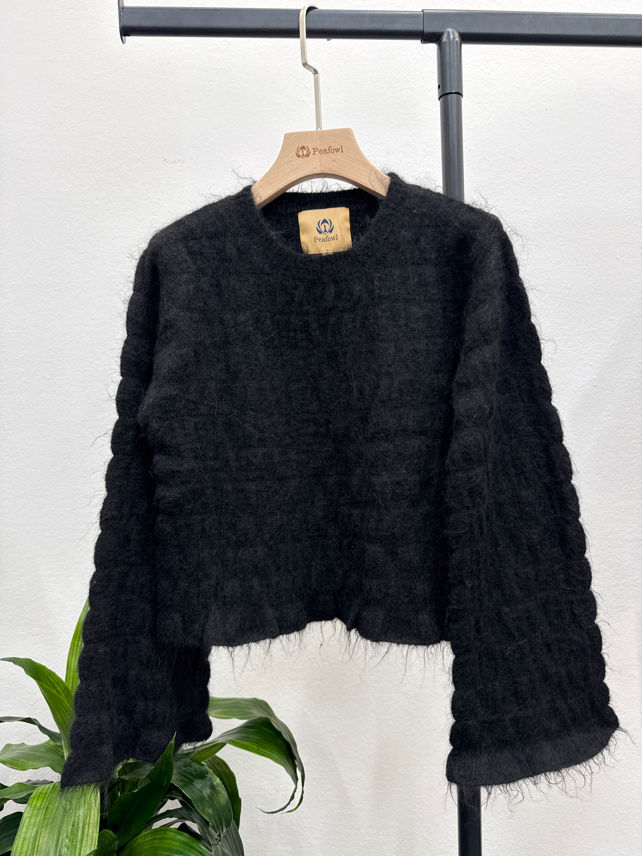 Sweter Prosty Okrągły Dekolt