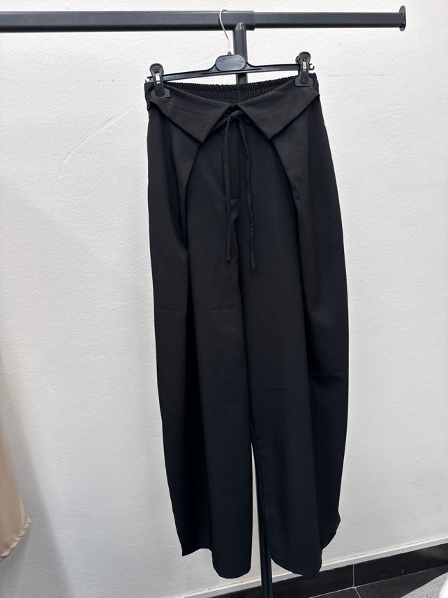 Spodnie Wide Leg z Wiązaniem
