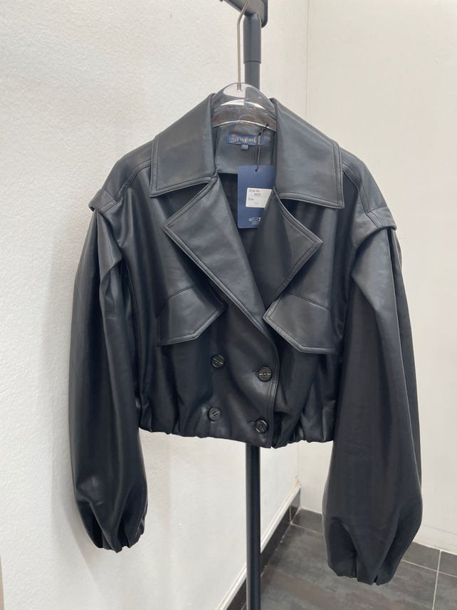 Kurtka Cropped Oversize z Klapami