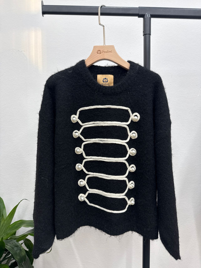 Sweter Puszysty Z Guzikami