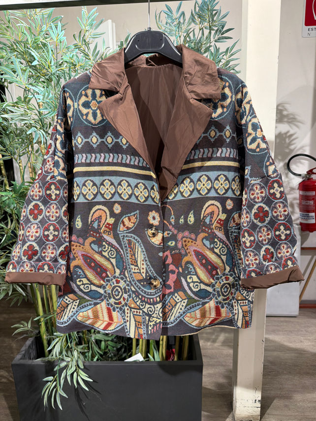 Kurtka Żakardowa Paisley