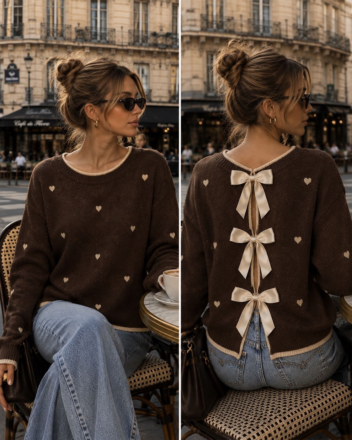 Sweter z kokardami