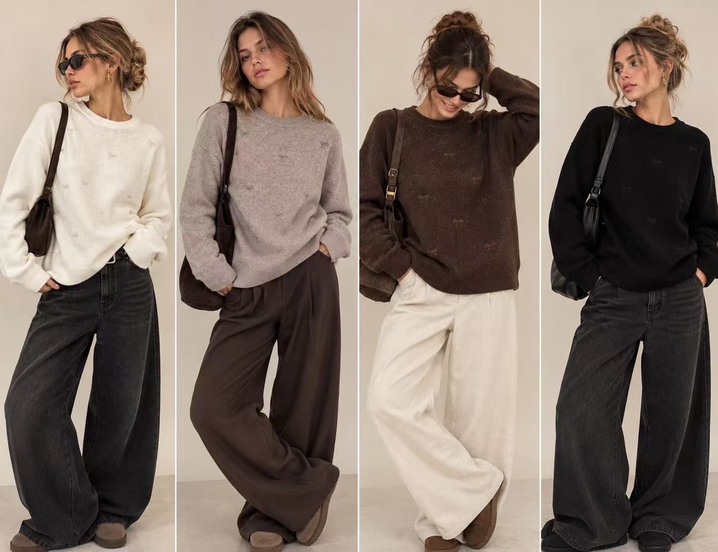 Sweter luźny z haftem