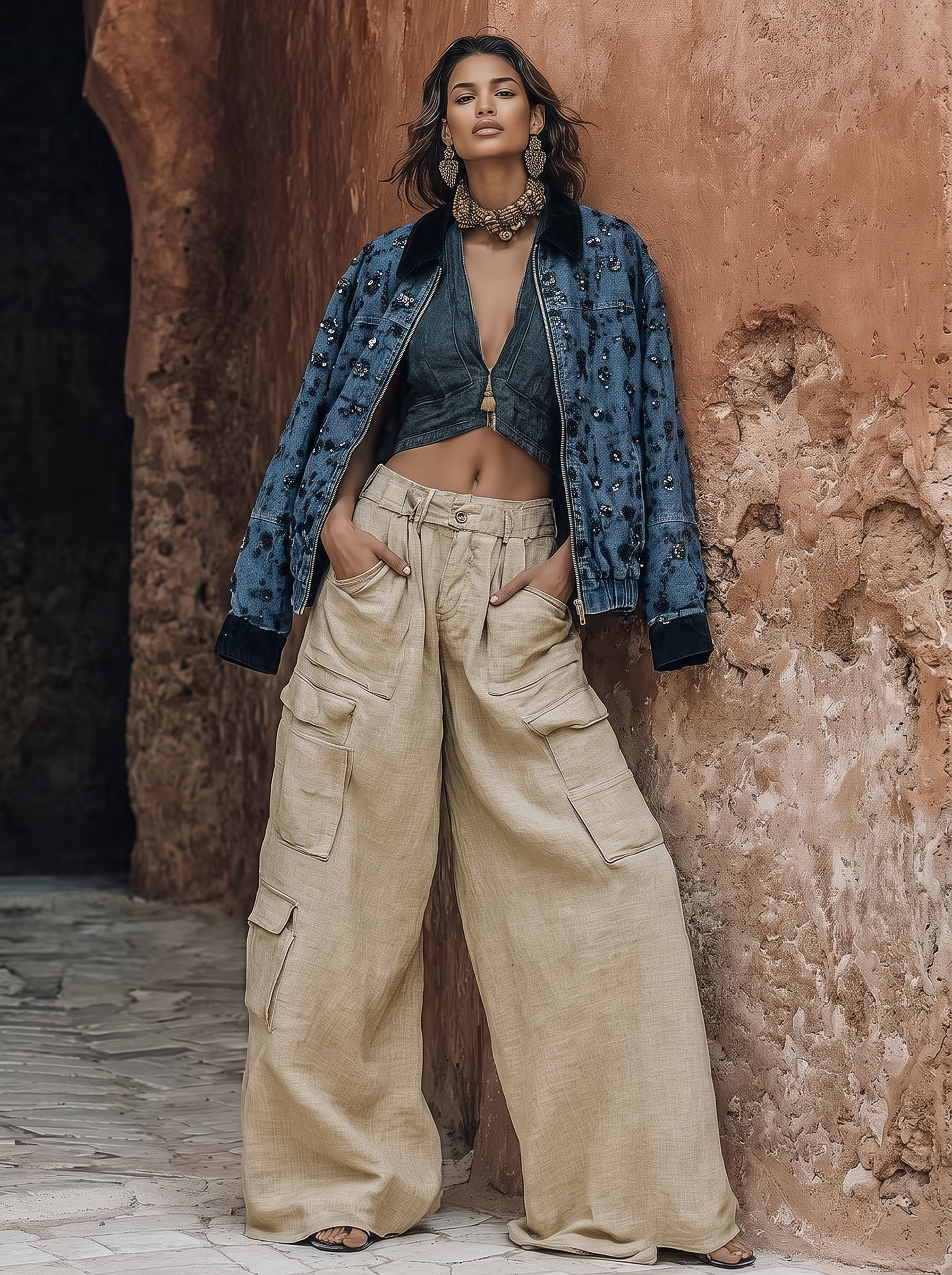 Kurtka Oversize z Cekinami