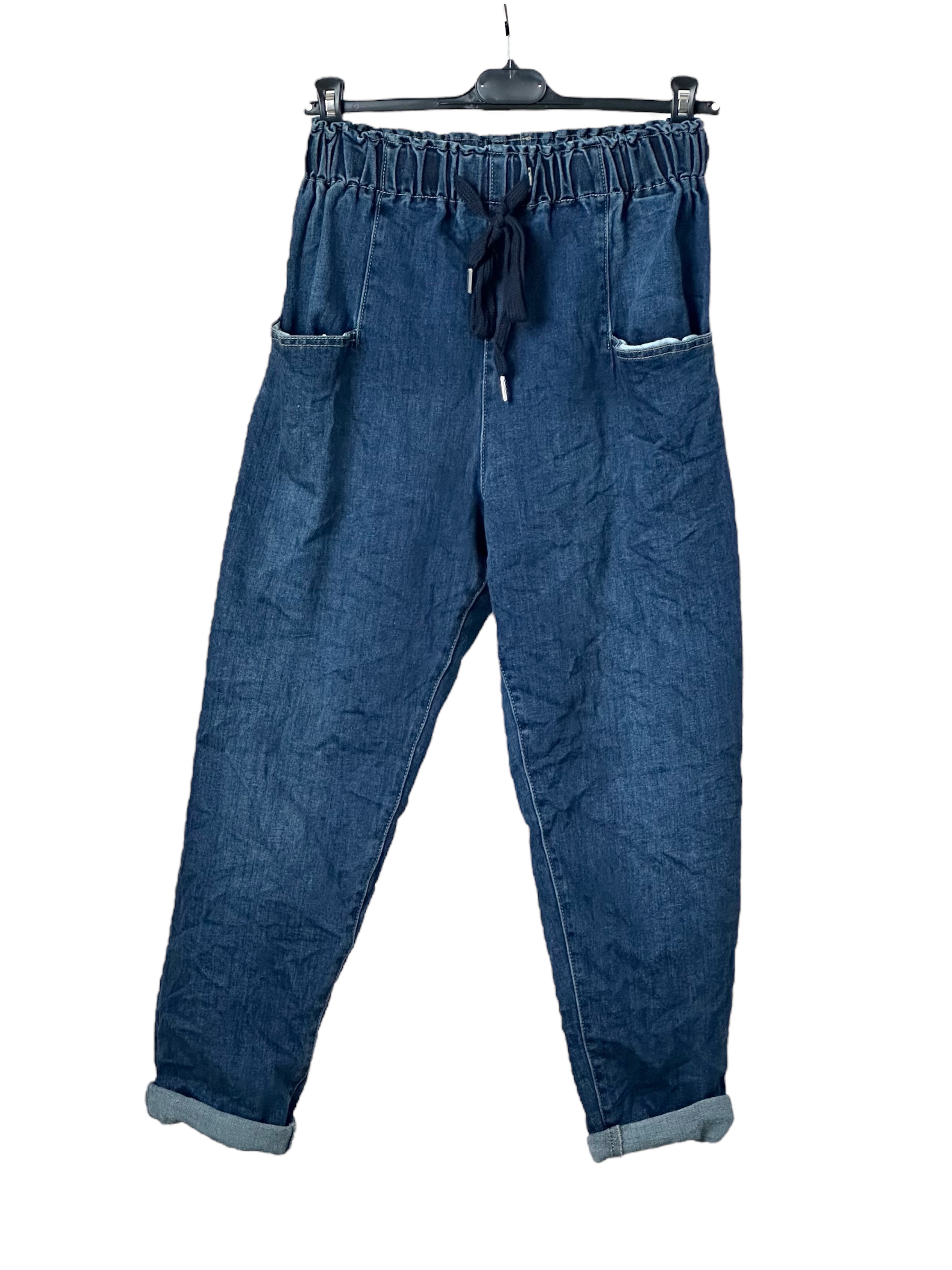 Spodnie Jeans Luźne Do Kostki