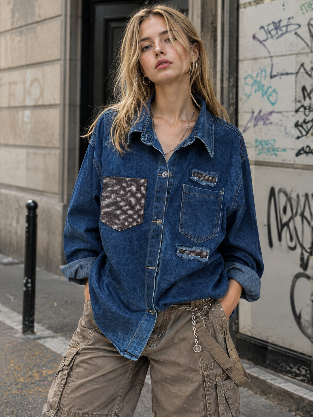 Kurtka Oversize Denim Koszulowa